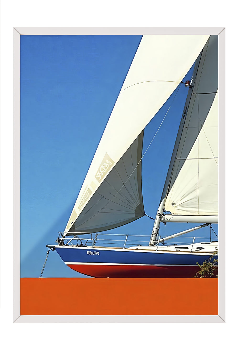 Yelkenli Gökyüzünde Poster Poster – Beyaz Çerçeveli Tablo