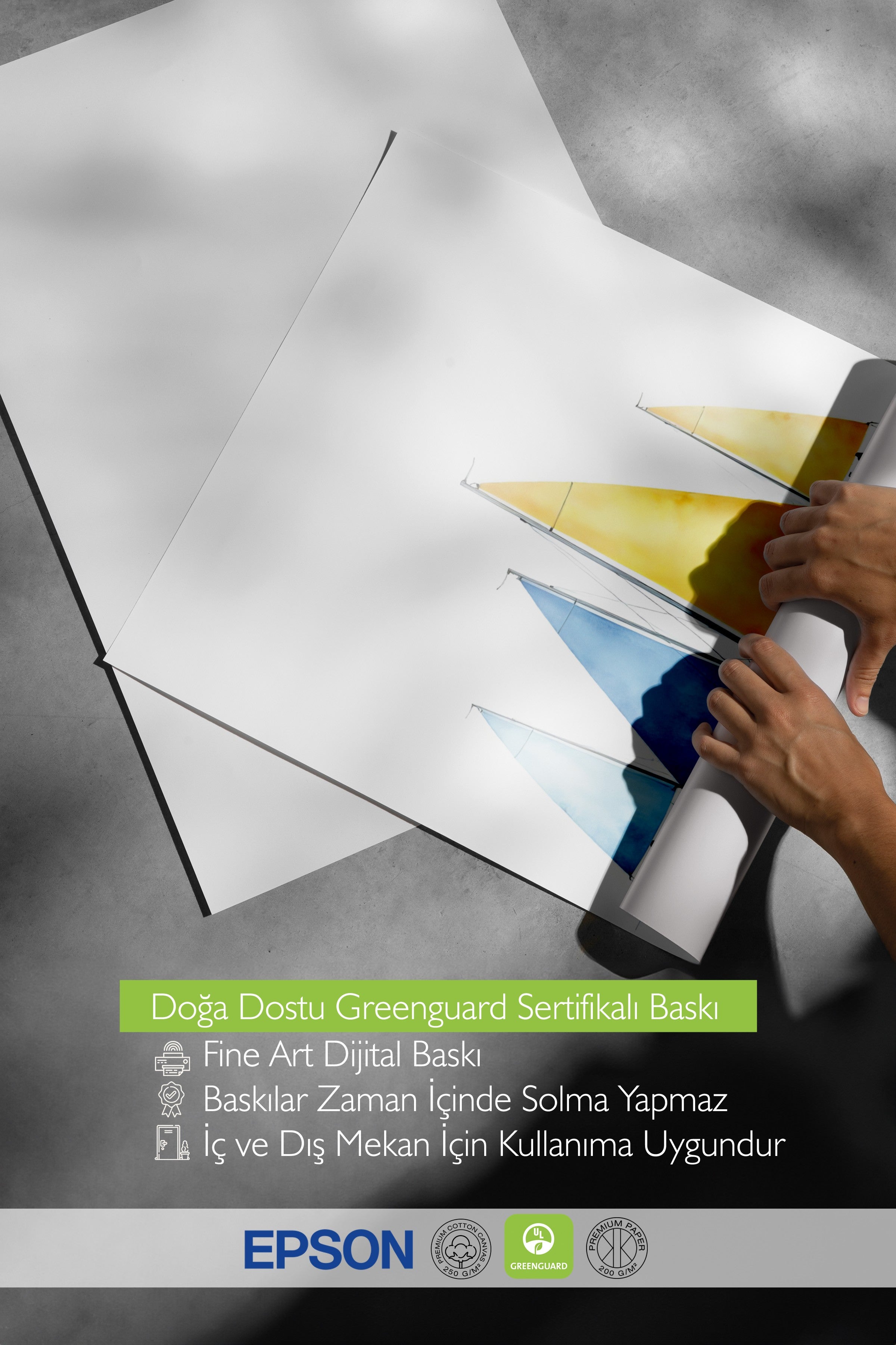 Beyaz Çerçeveli Poster, Yelkenliler, İllüstrasyon, Sarı Renk Poster, 2025 Yaz Seçkisi, NO:109631