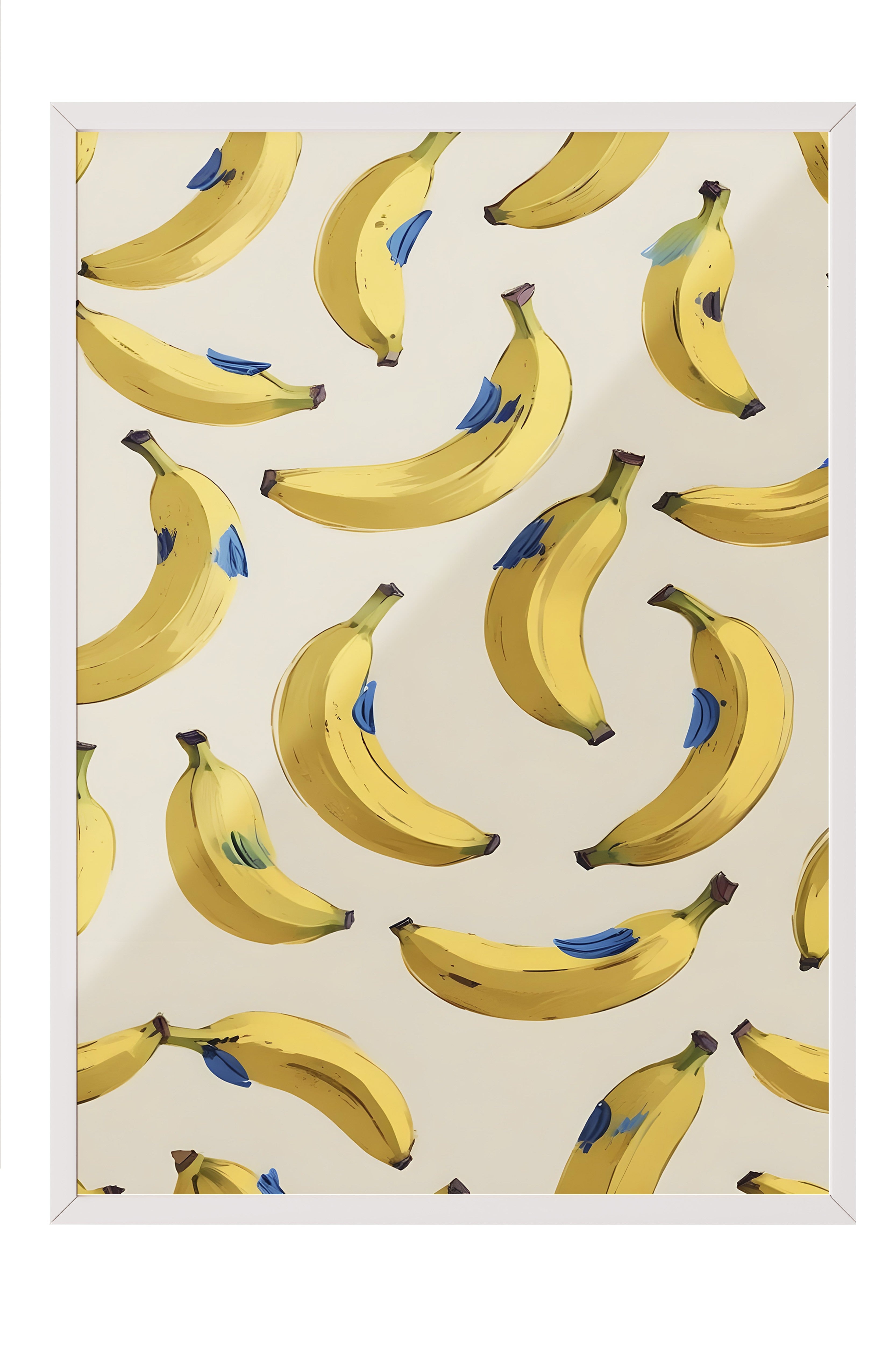 Beyaz Çerçeveli Tablo, Bananas, Comfort Serisi Mutfak Duvar Tablosu, NO:109140