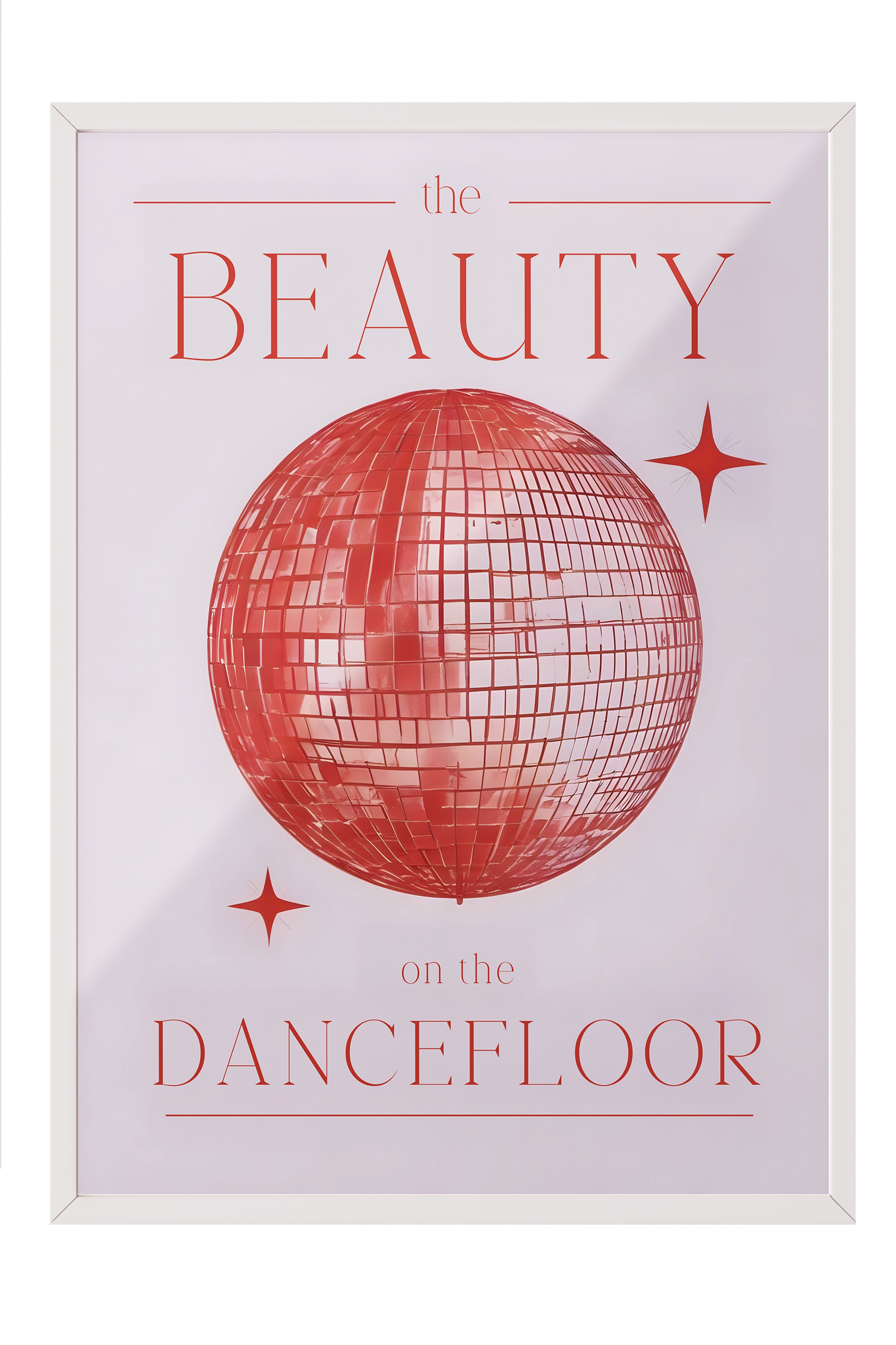 Beyaz Çerçeveli Tablo, Beauty On The Dancefloor, Comfort Serisi Poster ve Duvar Tablosu, NO:108935