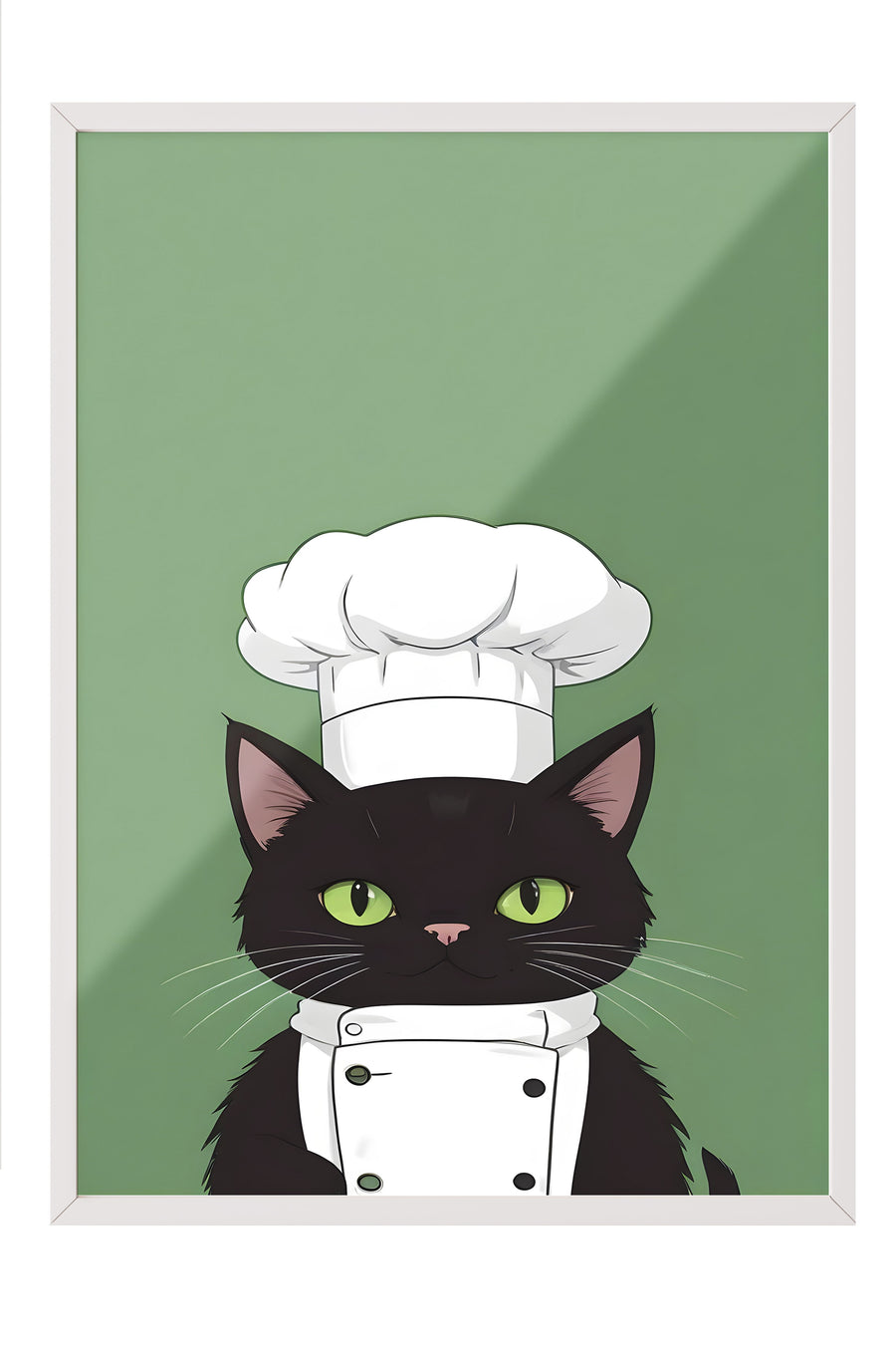 Aşçı Kedi Poster – Beyaz Çerçeveli Tablo
