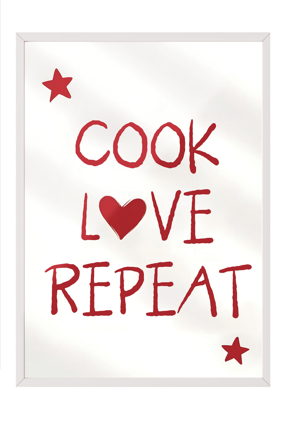 COOK LOVE REPEAT Poster – Beyaz Çerçeveli Tablo