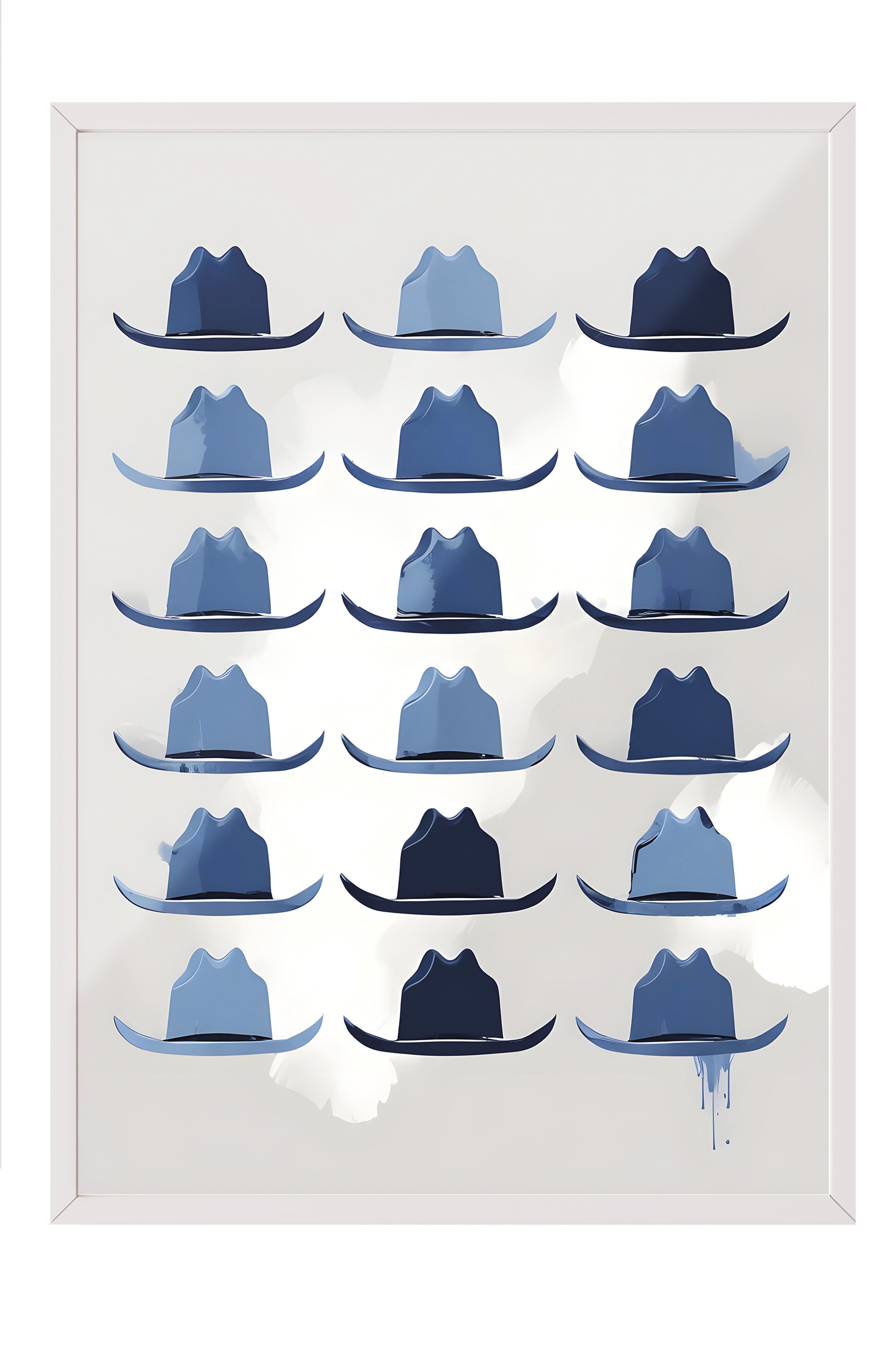 Beyaz Çerçeveli Tablo, Cowboy Hat, Comfort Serisi Poster ve Duvar Tablosu, NO:108932