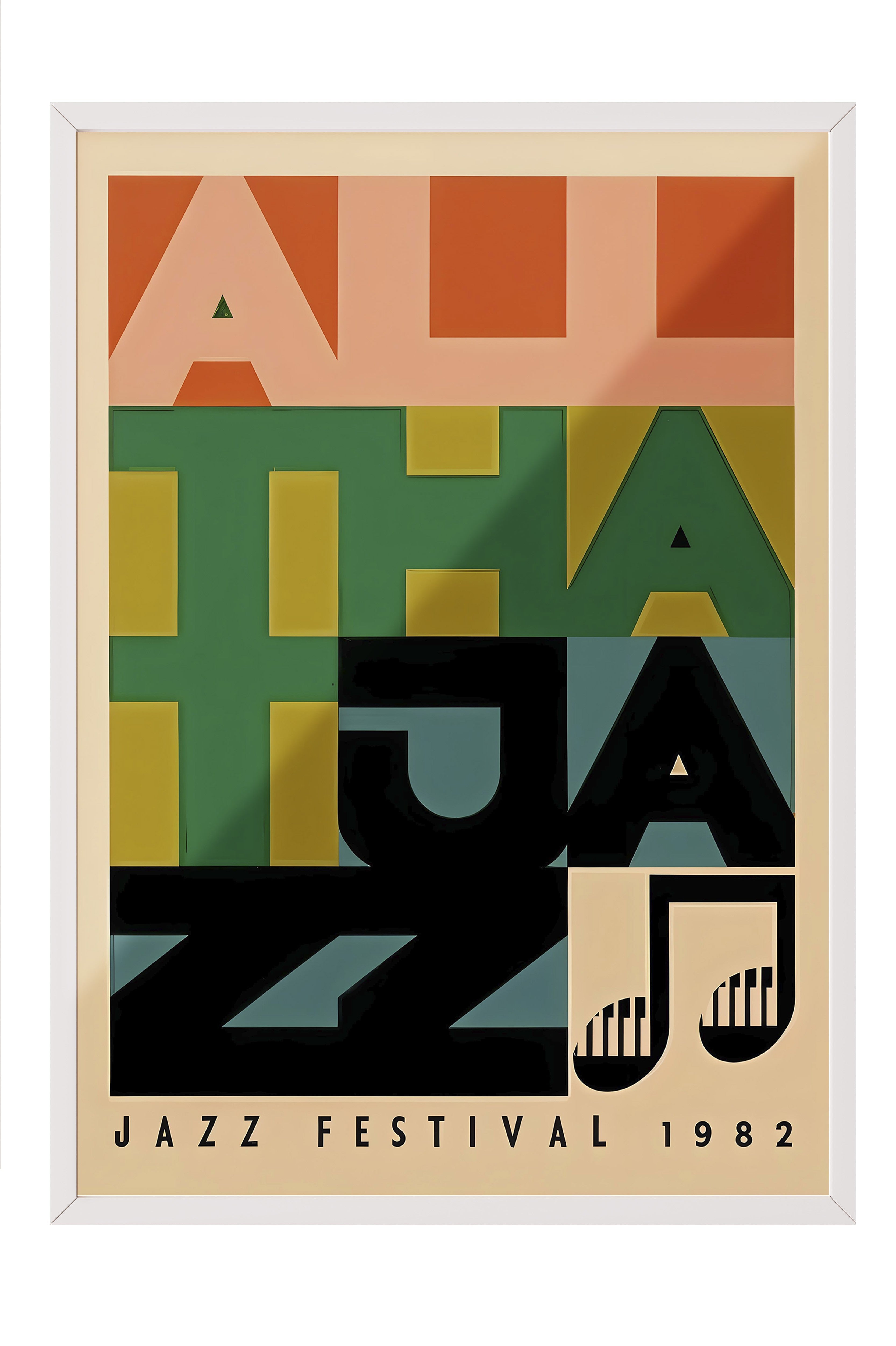 Beyaz Çerçeveli Tablo, Jazz Festival, Comfort Serisi Poster ve  Duvar Tablosu, NO:108975