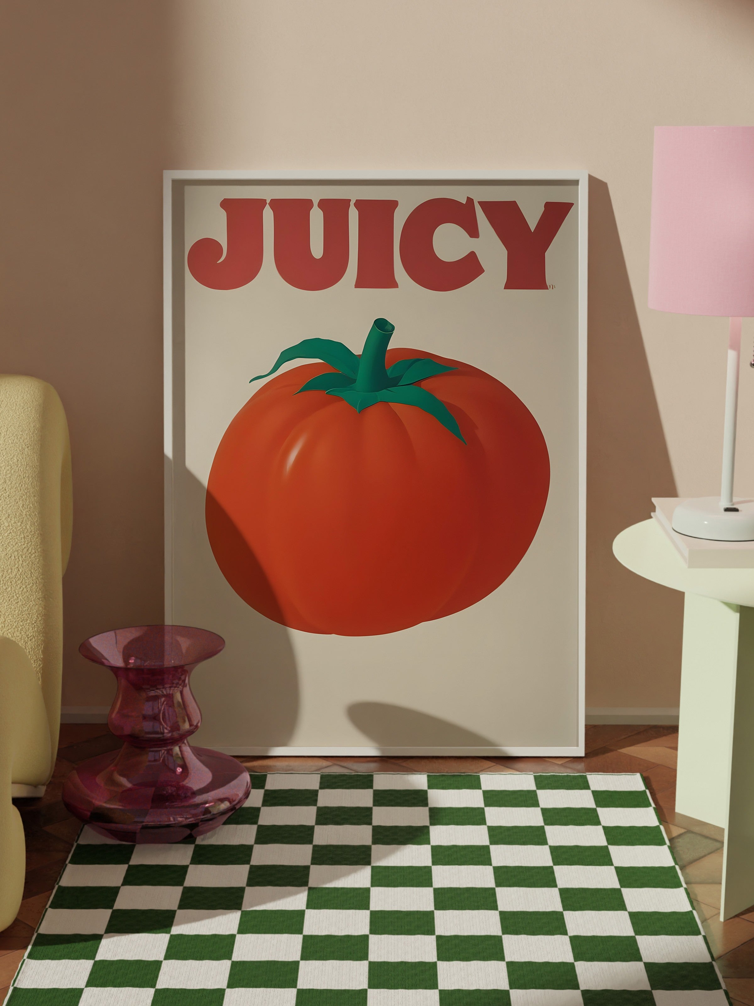 Beyaz Çerçeveli Tablo, Juicy, Comfort Serisi Mutfak Duvar Tablosu, NO:109070