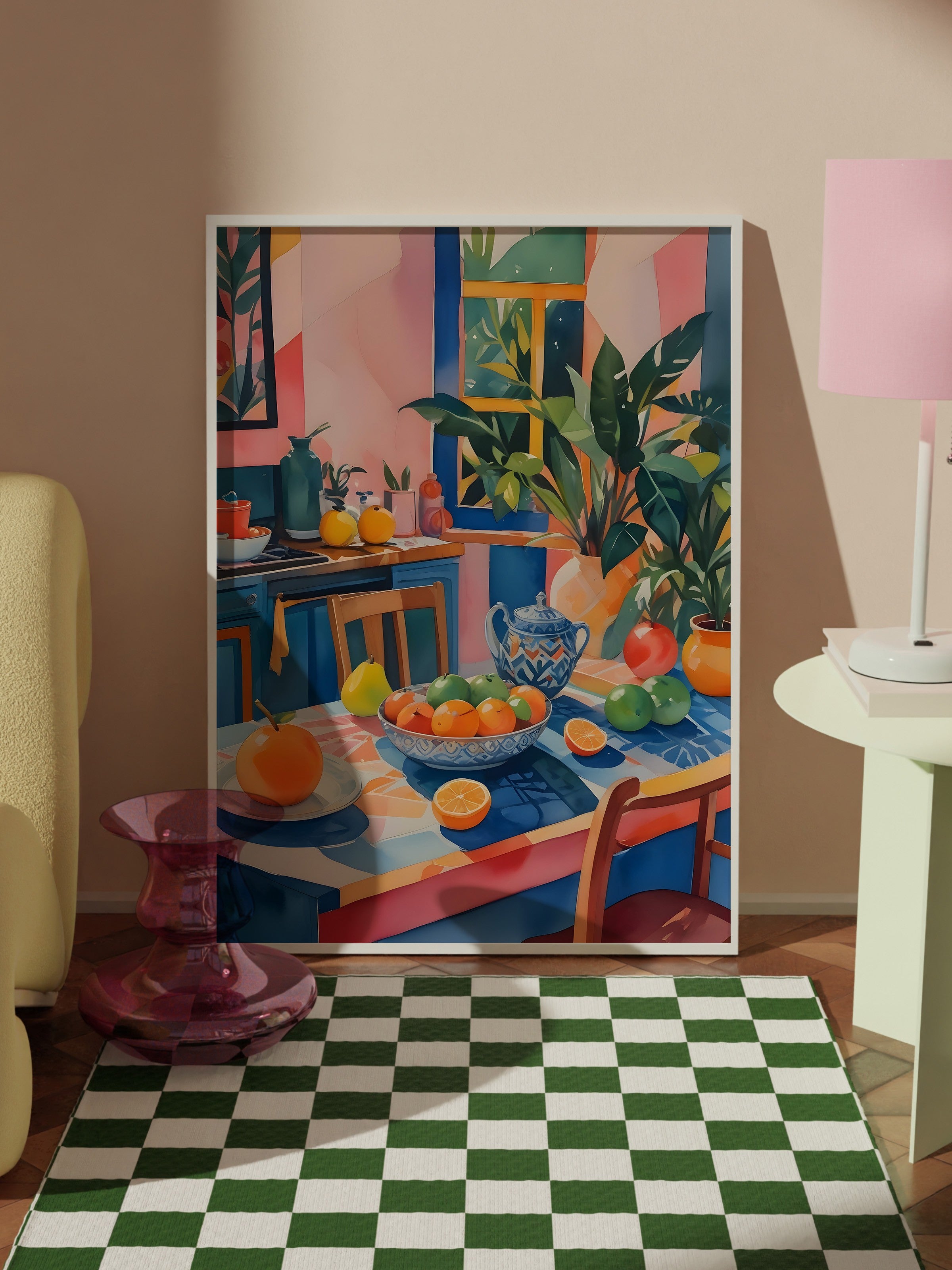 Beyaz Çerçeveli Tablo, Kitsch Aesthetic, Comfort Serisi Poster ve  Duvar Tablosu, NO:108962
