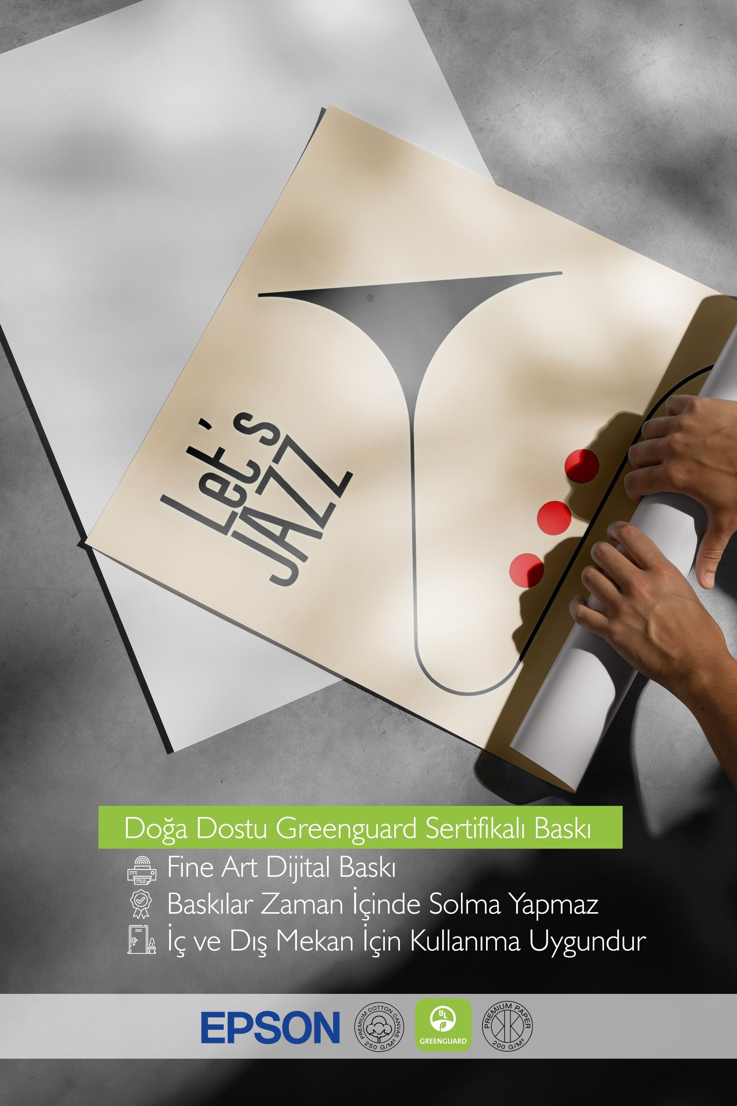 Beyaz Çerçeveli Tablo, Let's Jazz - 2, Comfort Serisi Poster ve  Duvar Tablosu, NO:108970