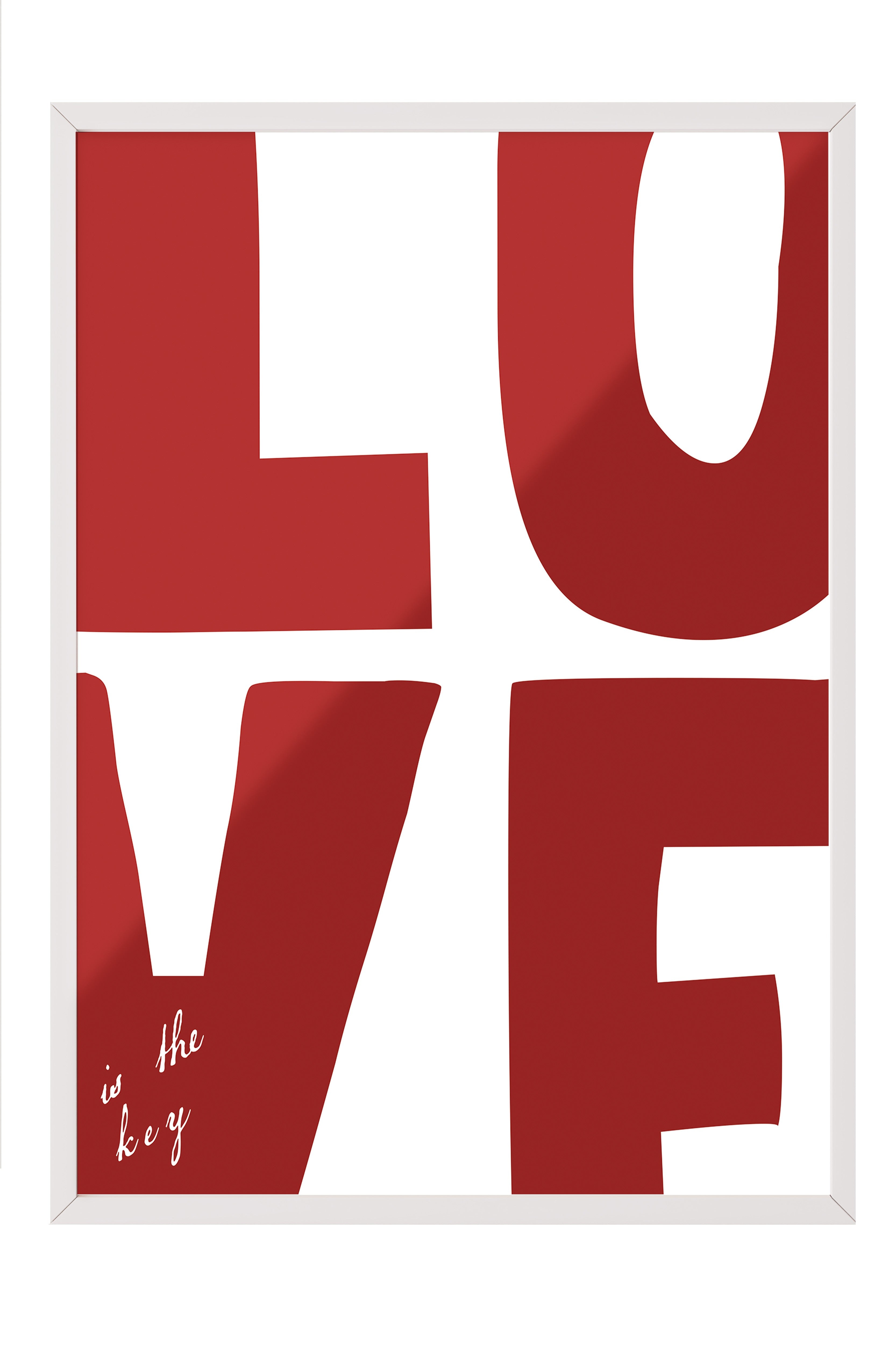 Beyaz Çerçeveli Tablo, love, Comfort Serisi Poster ve Duvar Tablosu, NO:108924