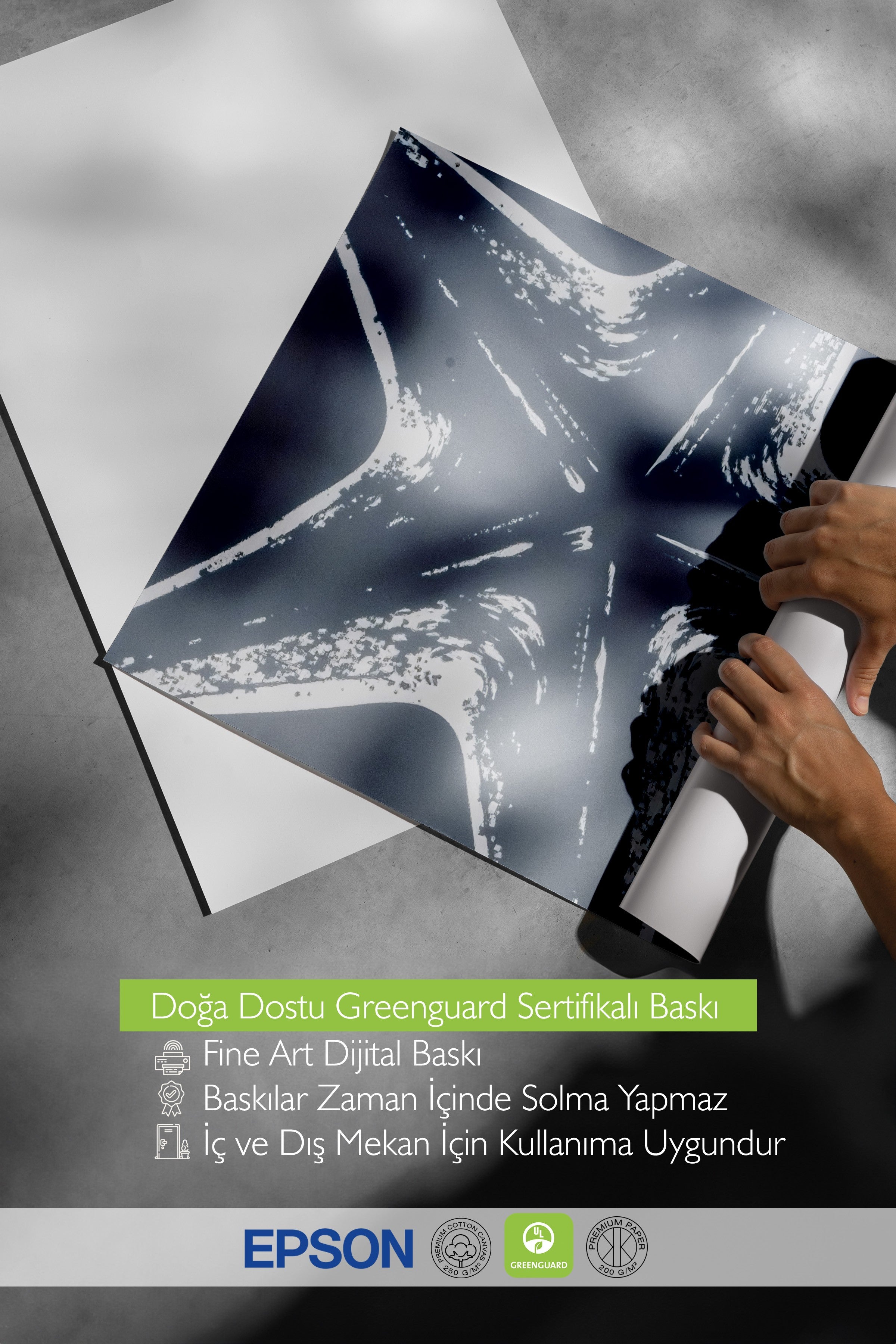 Beyaz Çerçeveli Tablo, Mavi Deniz Yıldızı, İllüstrasyon, Mavi Renk Poster, 2025 Yaz Seçkisi, NO:109744