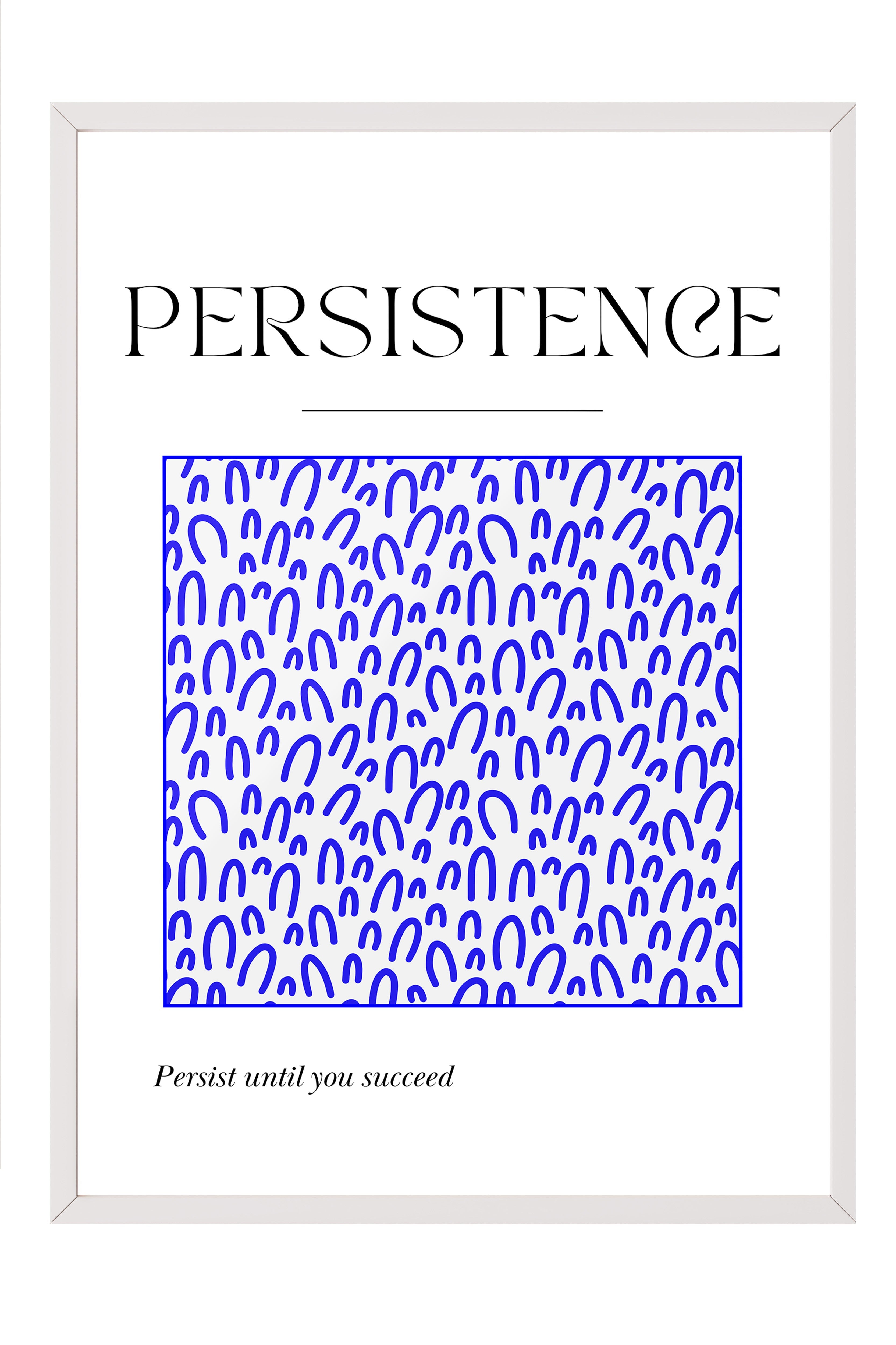 Beyaz Çerçeveli Tablo, Metin, Desen, Minimalist, Typography-Based, Beyaz, Mavi Renk Poster, 2025 Yaz Seçkisi, NO:109850