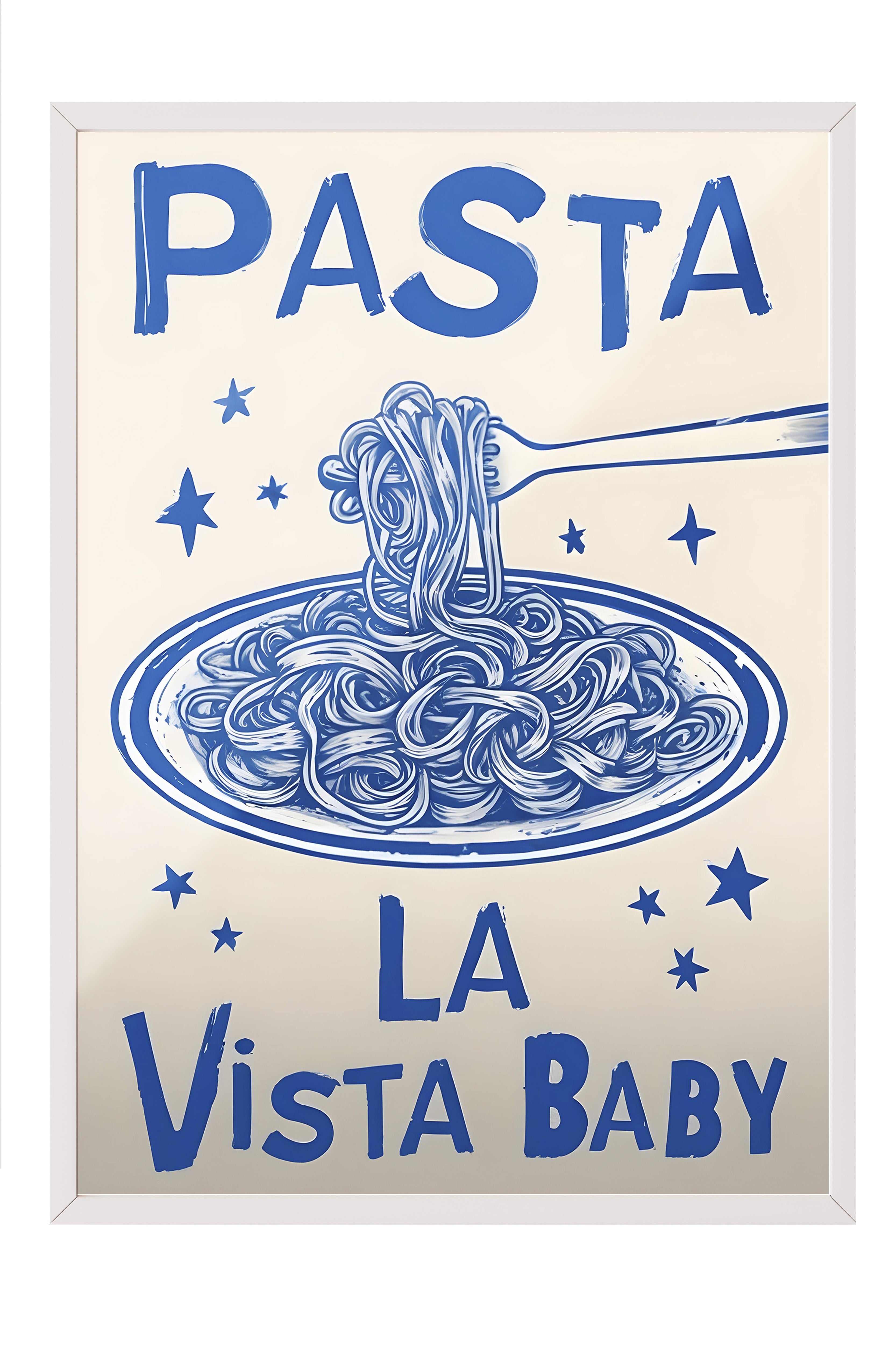 Beyaz Çerçeveli Tablo, Pasta La Vista Baby, Comfort Serisi Mutfak Duvar Tablosu, NO:109117
