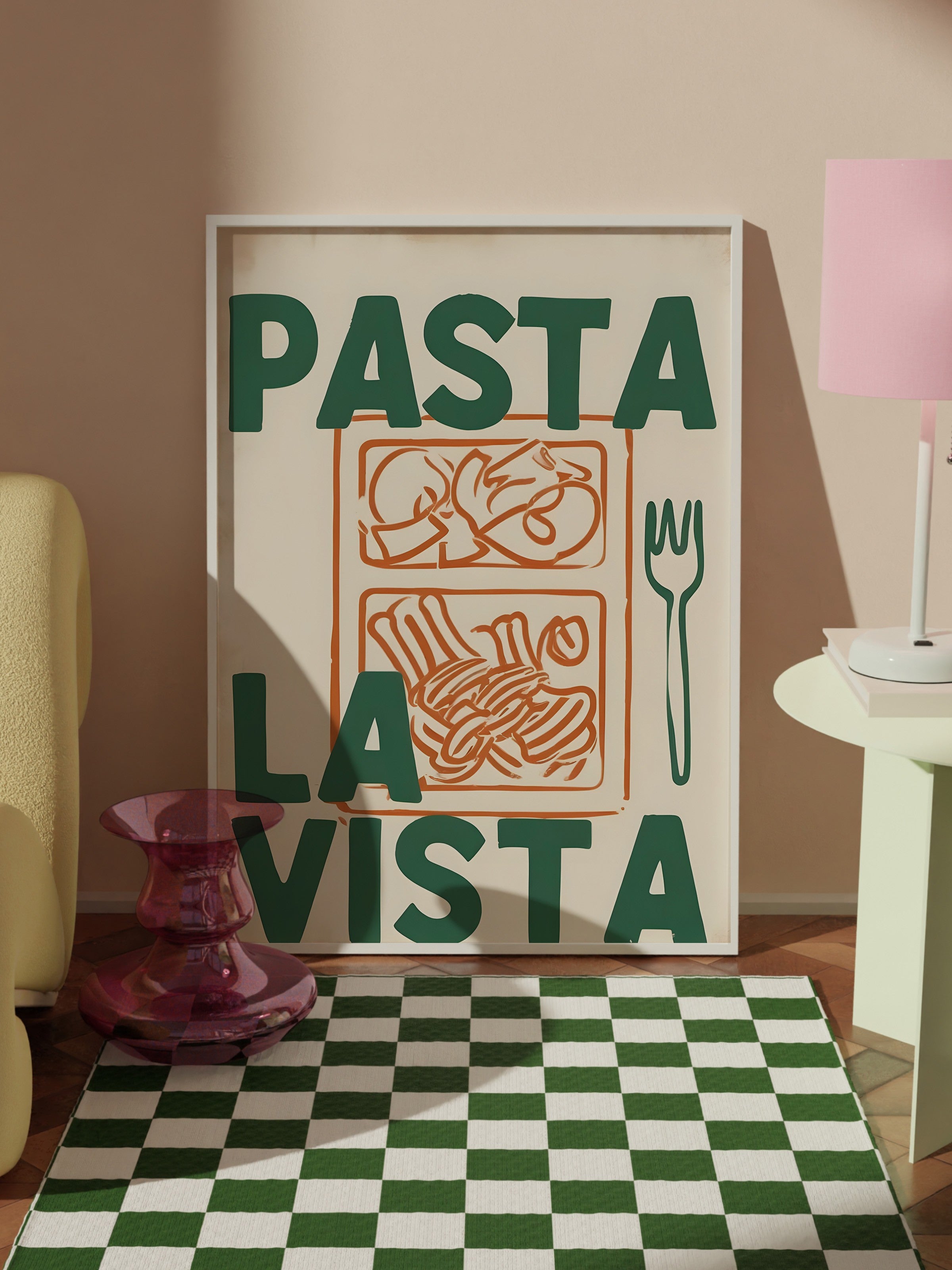 Beyaz Çerçeveli Tablo, Pasta La Vista, Comfort Serisi Mutfak Duvar Tablosu, NO:109152