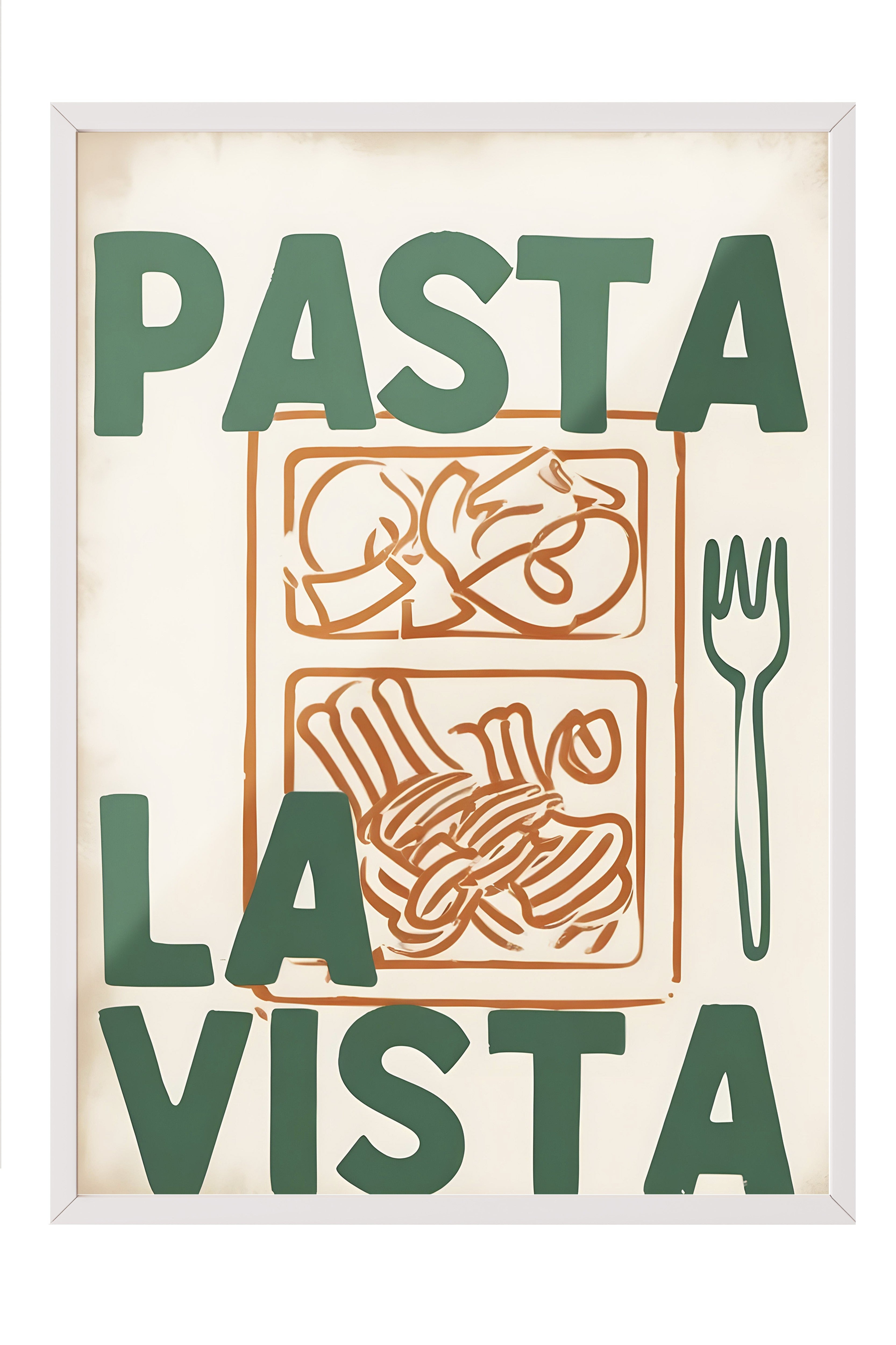 Beyaz Çerçeveli Tablo, Pasta La Vista, Comfort Serisi Mutfak Duvar Tablosu, NO:109152