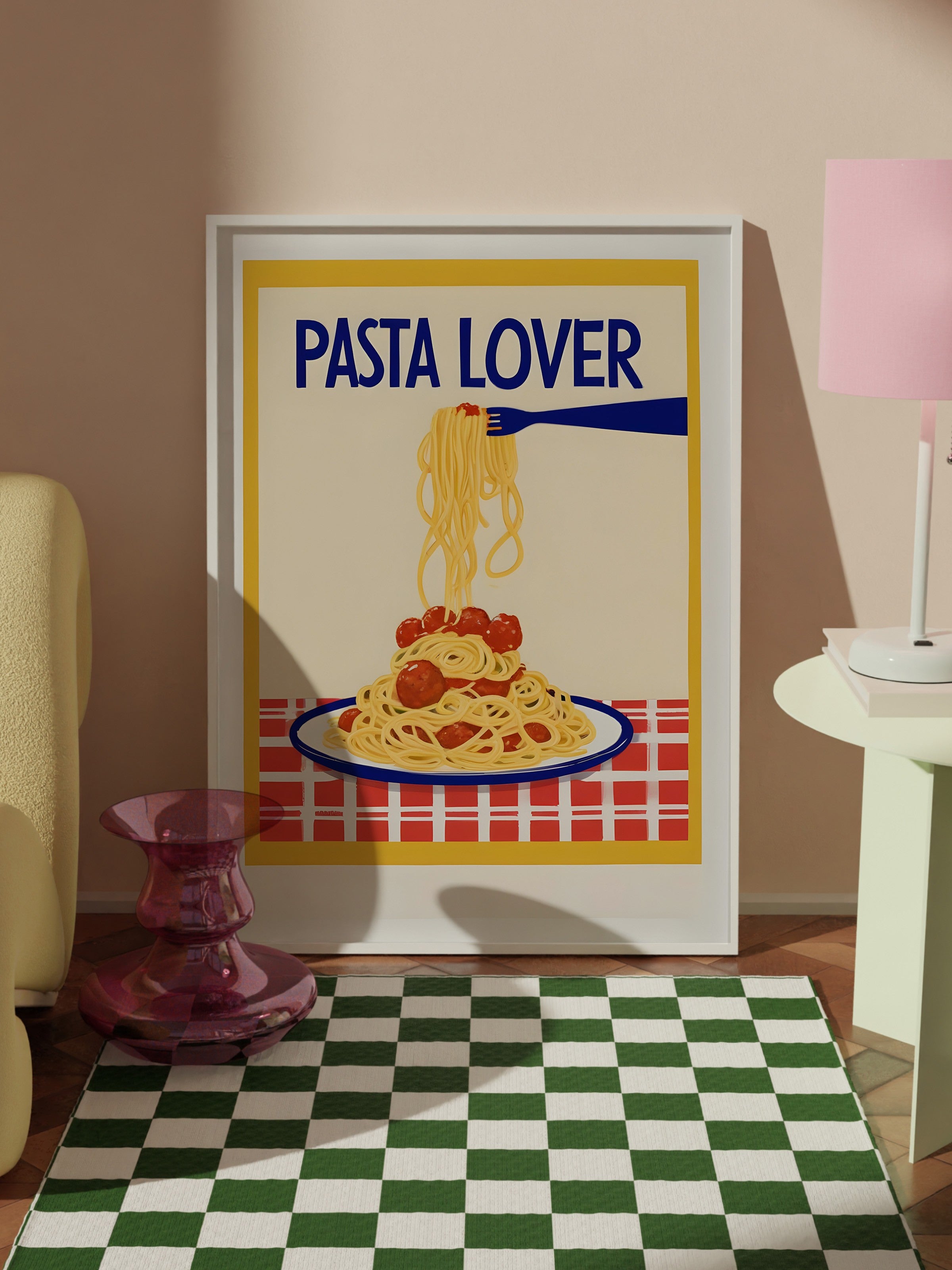 Beyaz Çerçeveli Tablo, Pasta Lover, Comfort Serisi Mutfak Duvar Tablosu, NO:109068