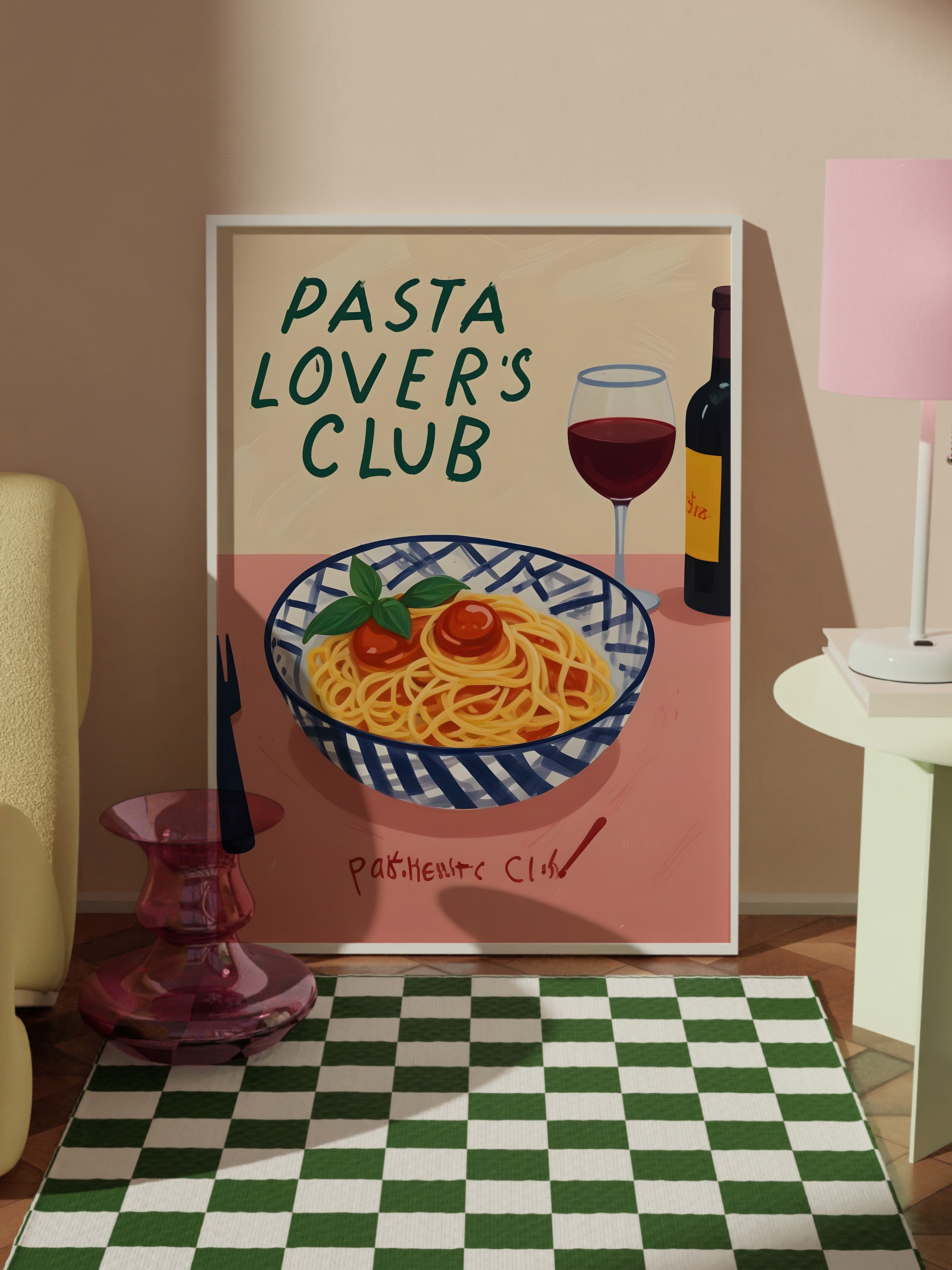 Beyaz Çerçeveli Tablo, Pasta Lovers Club, Comfort Serisi Mutfak Duvar Tablosu, NO:109092