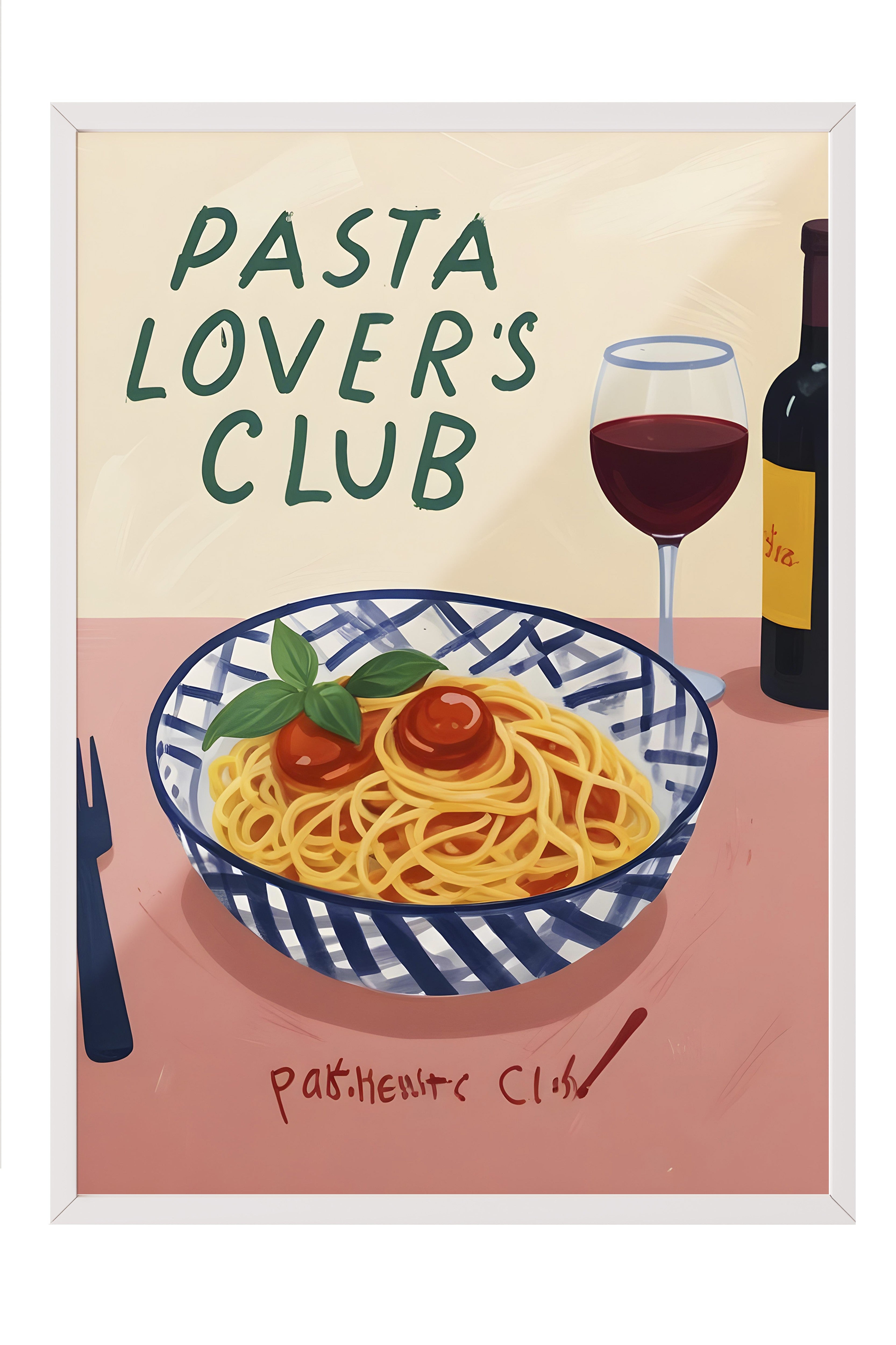 Beyaz Çerçeveli Tablo, Pasta Lovers Club, Comfort Serisi Mutfak Duvar Tablosu, NO:109092