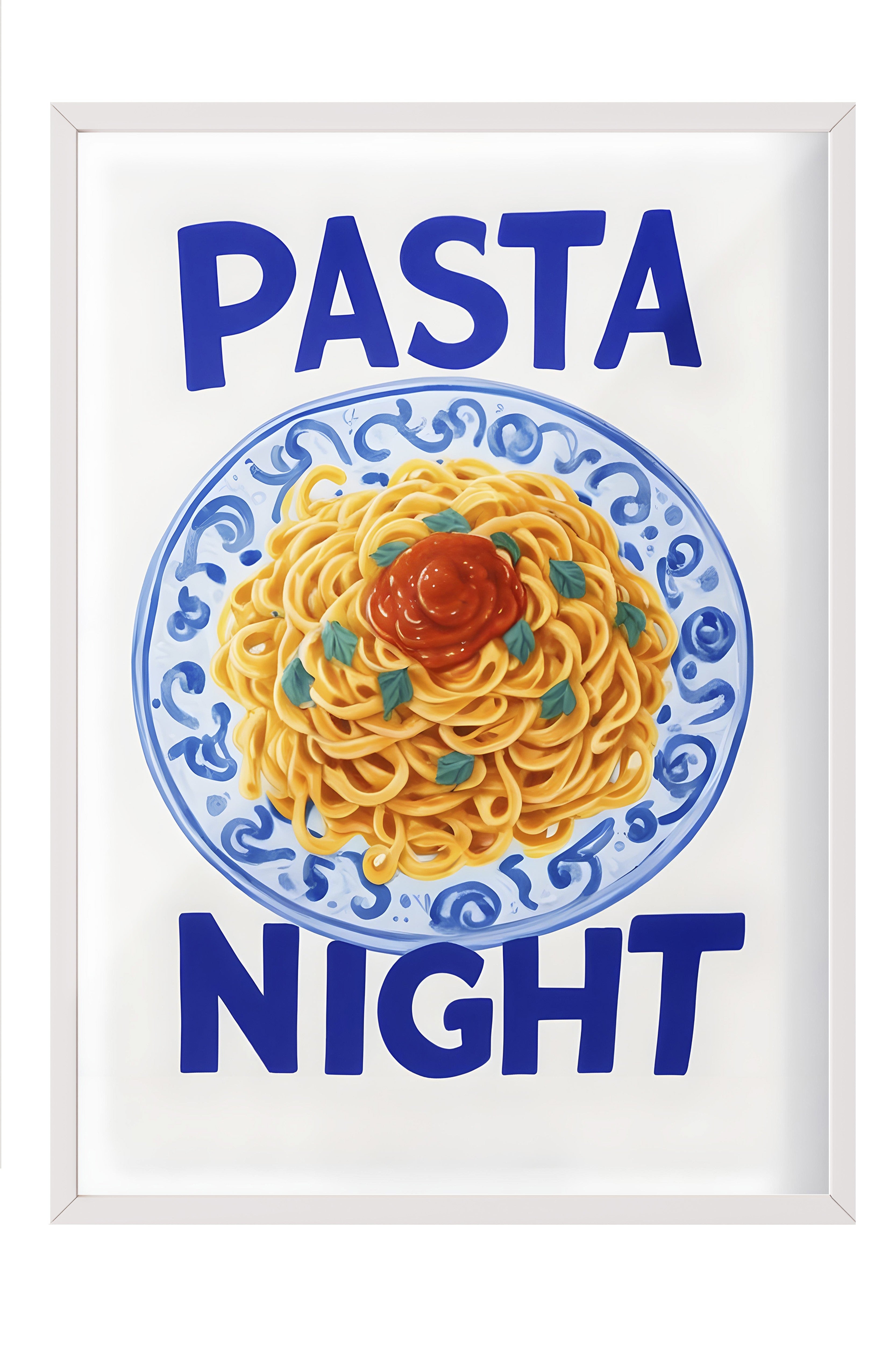 Beyaz Çerçeveli Tablo, Pasta Night, Comfort Serisi Mutfak Duvar Tablosu, NO:109082