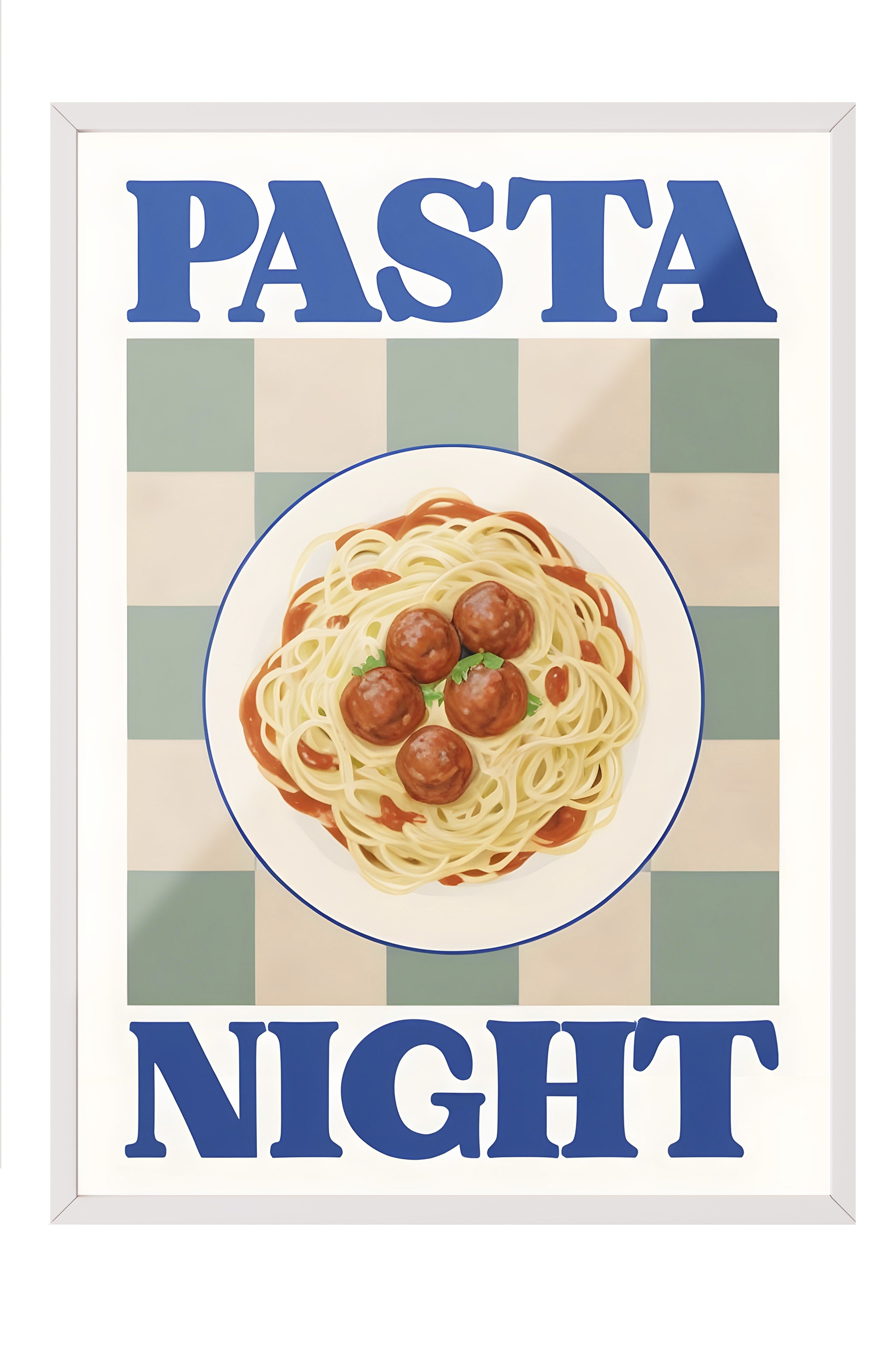 Beyaz Çerçeveli Tablo, Pasta Night, Comfort Serisi Mutfak Duvar Tablosu, NO:109091