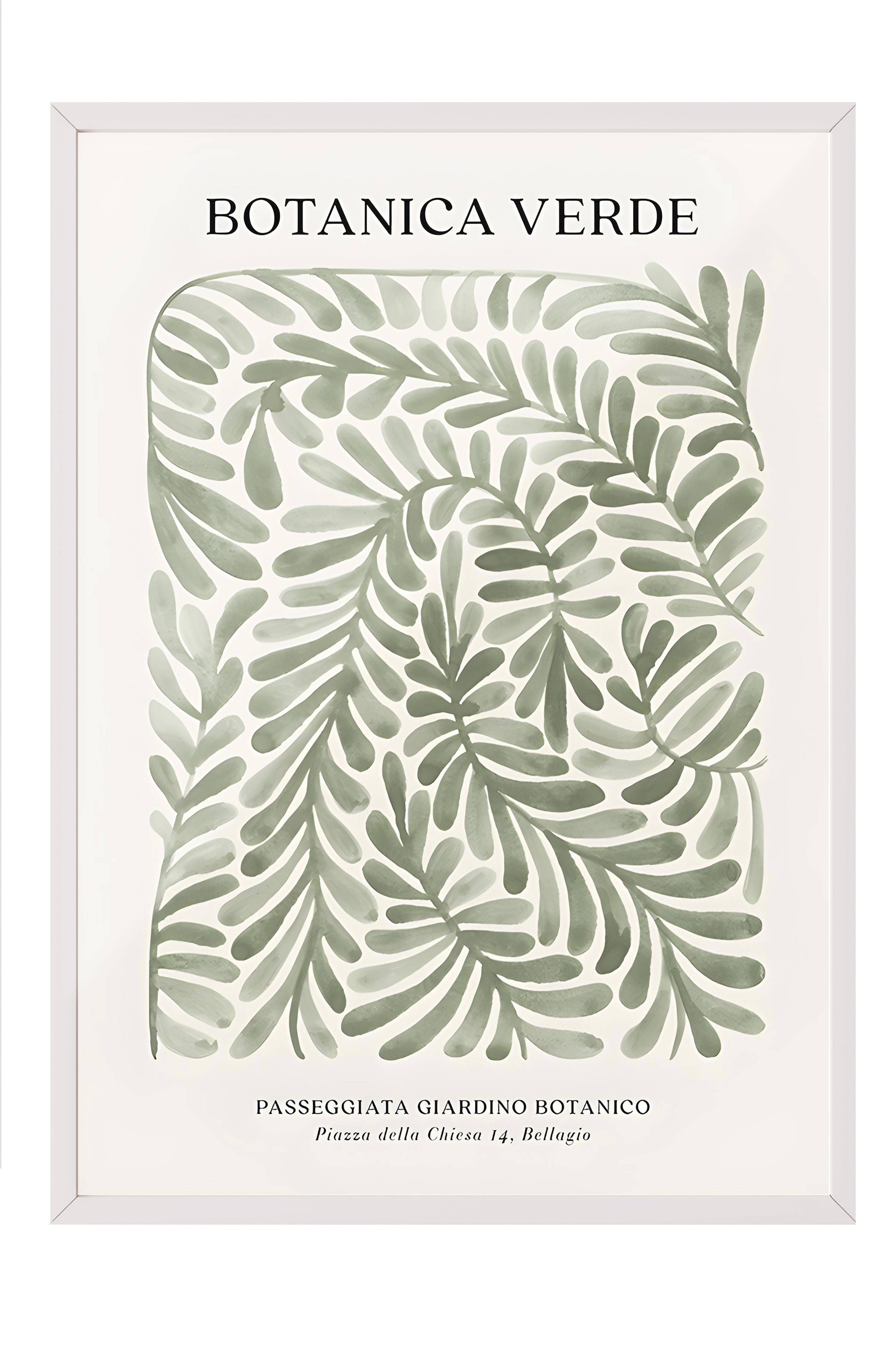 Beyaz Çerçeveli Tablo, Poster ve Çerçeve Seti, Botanica Verde Comfort Serisi NO:108594