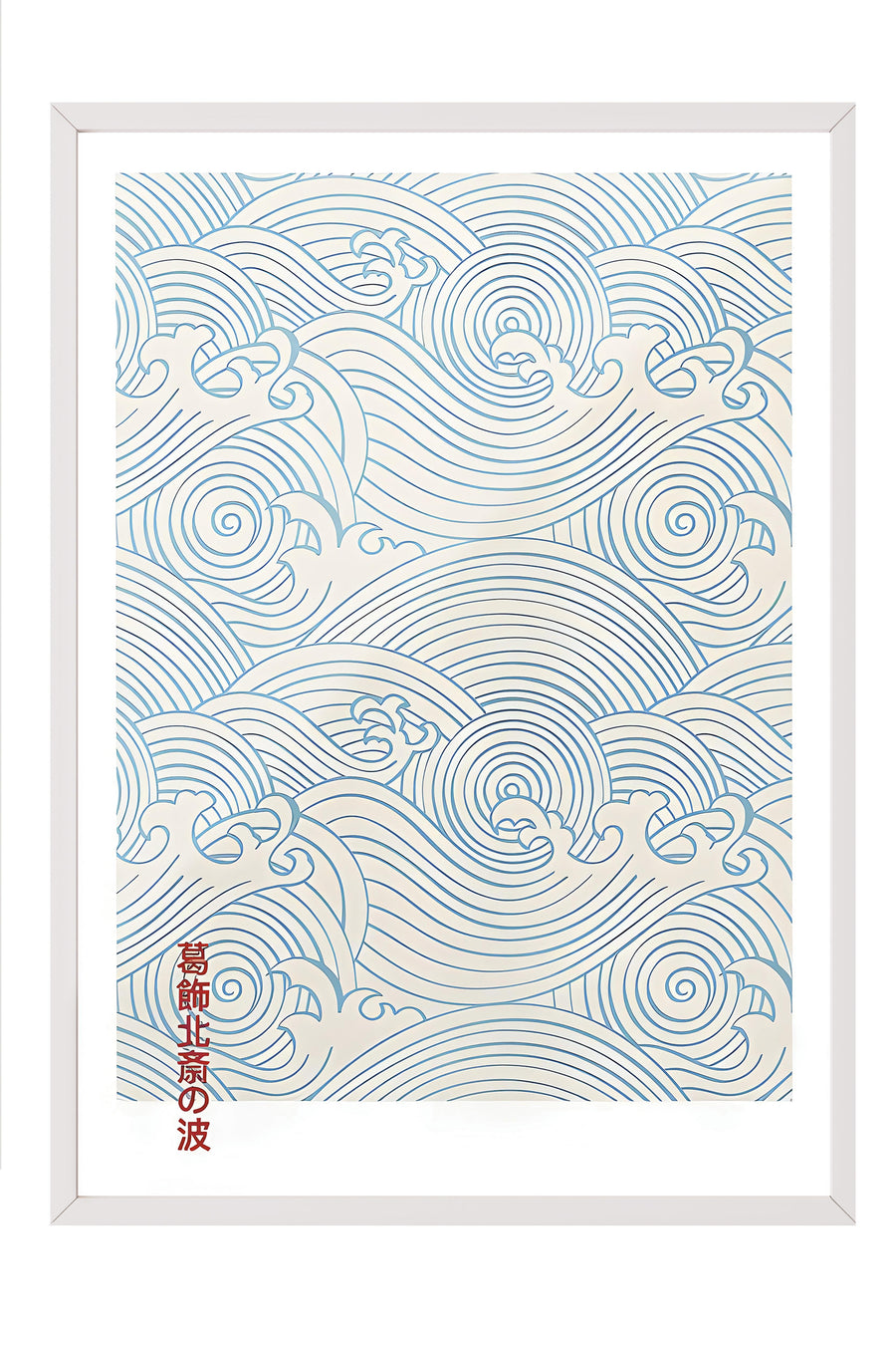 Japon Dalga Deseni Japon Sanatı Poster – Beyaz Çerçeveli Tablo