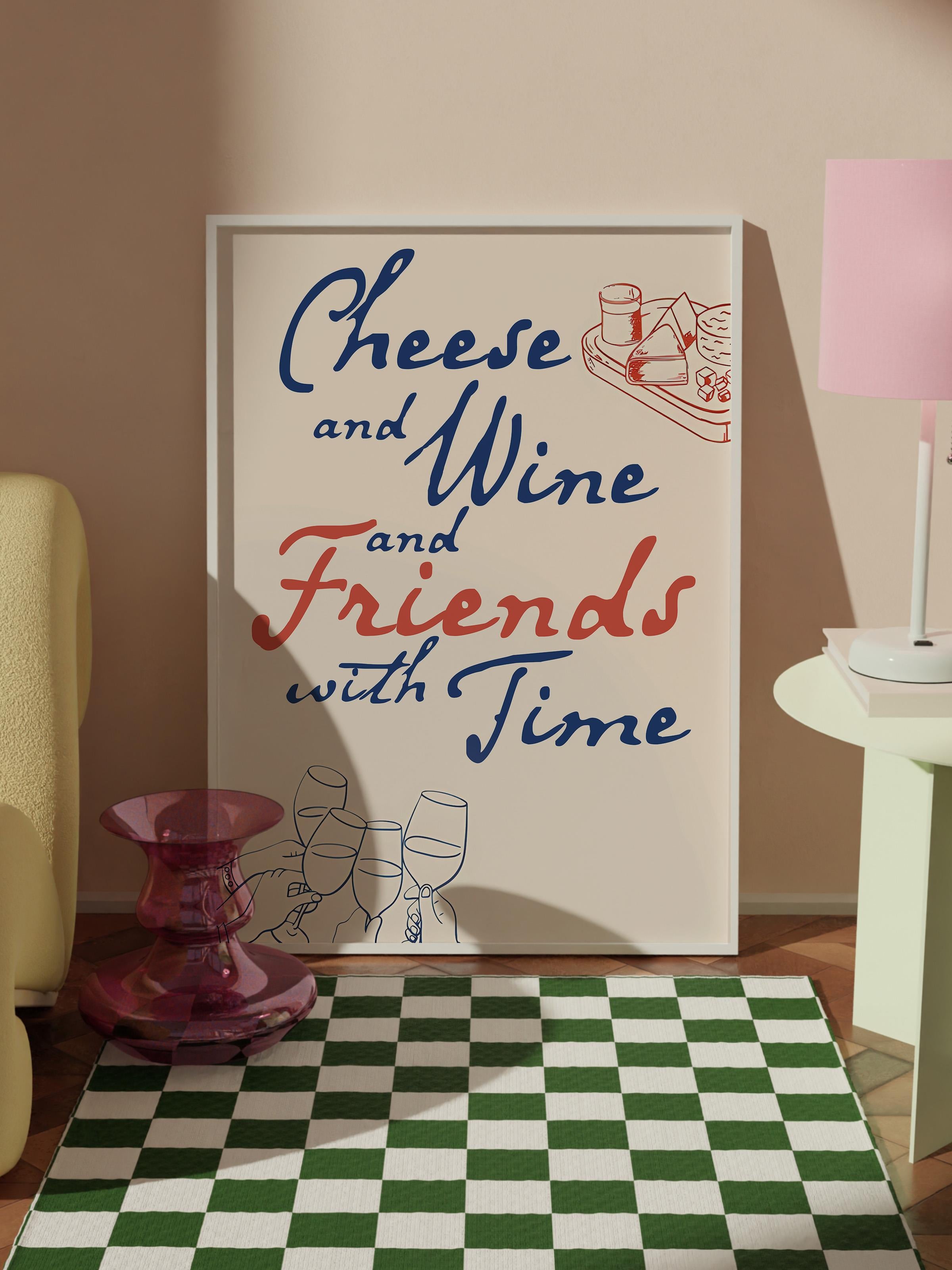 Beyaz Çerçeveli Tablo, Poster ve Çerçeve Seti,  Duvar Tablosu, Cheese And Wine Comfort Serisi NO:108702