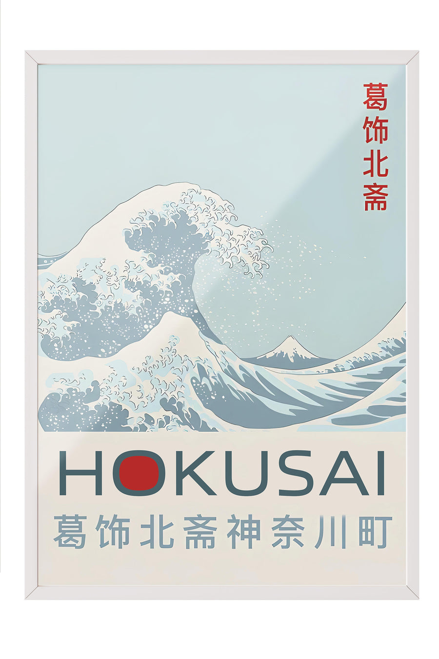 Büyük Dalga Ukiyo-e Sanatı Japon Sanatı Poster – Beyaz Çerçeveli Tablo