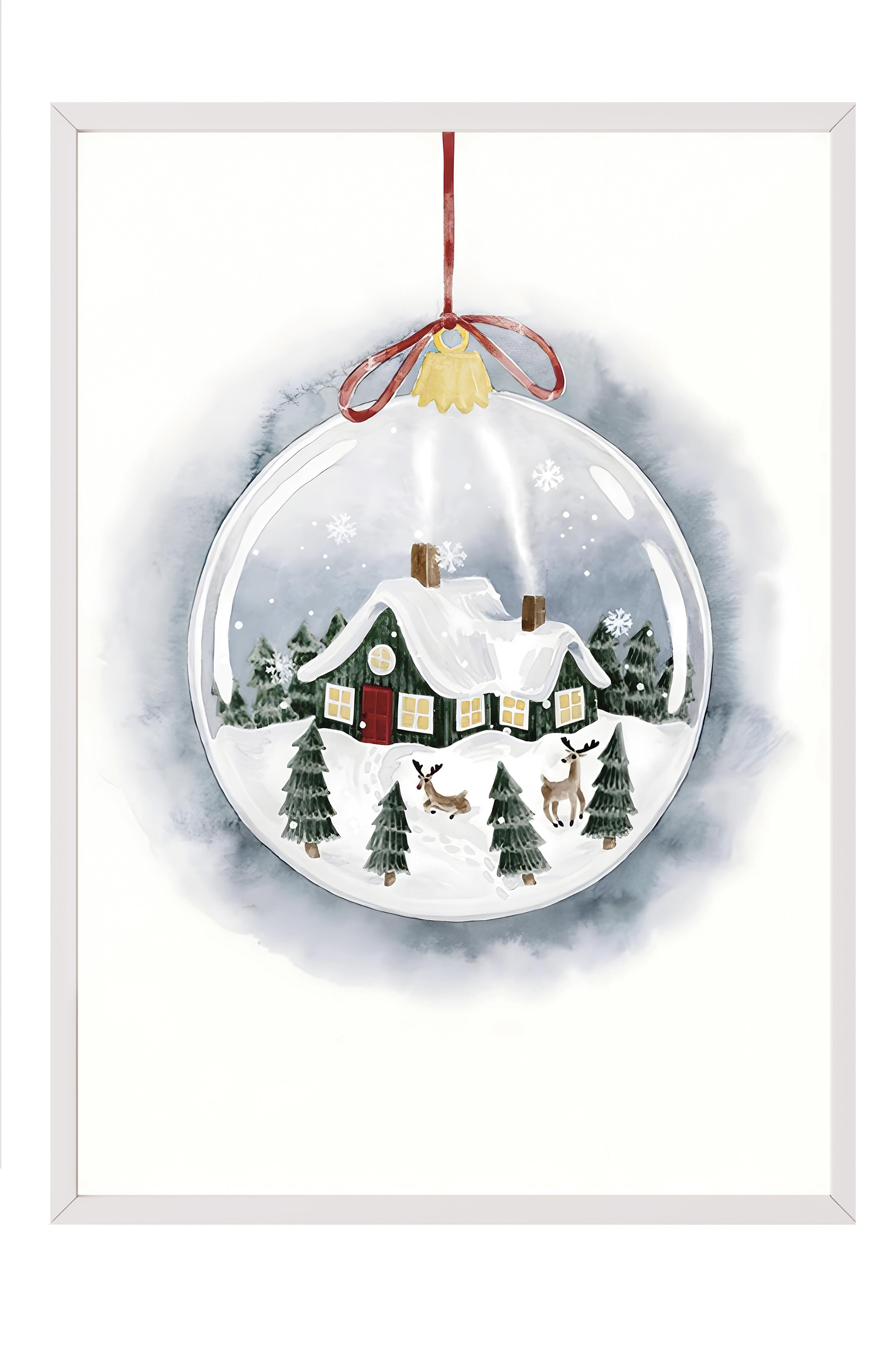 Beyaz Çerçeveli Tablo, Yılbaşı Poster, Yılbaşı Dekoru, Holiday Ornament Comfort Serisi NO:108640