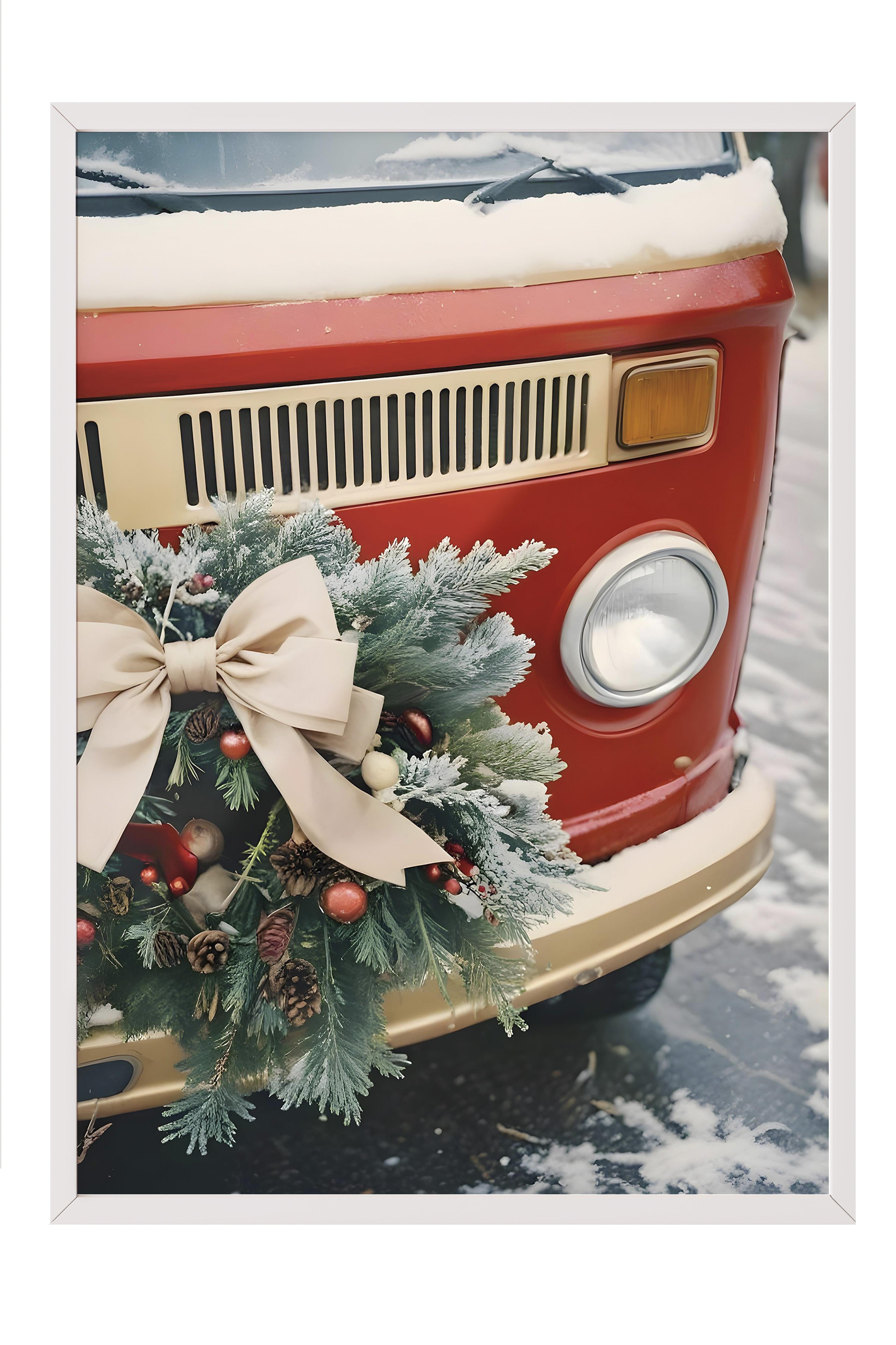 Beyaz Çerçeveli Tablo, Yılbaşı Poster, Yılbaşı Dekoru, Holiday Van Comfort Serisi NO:108627