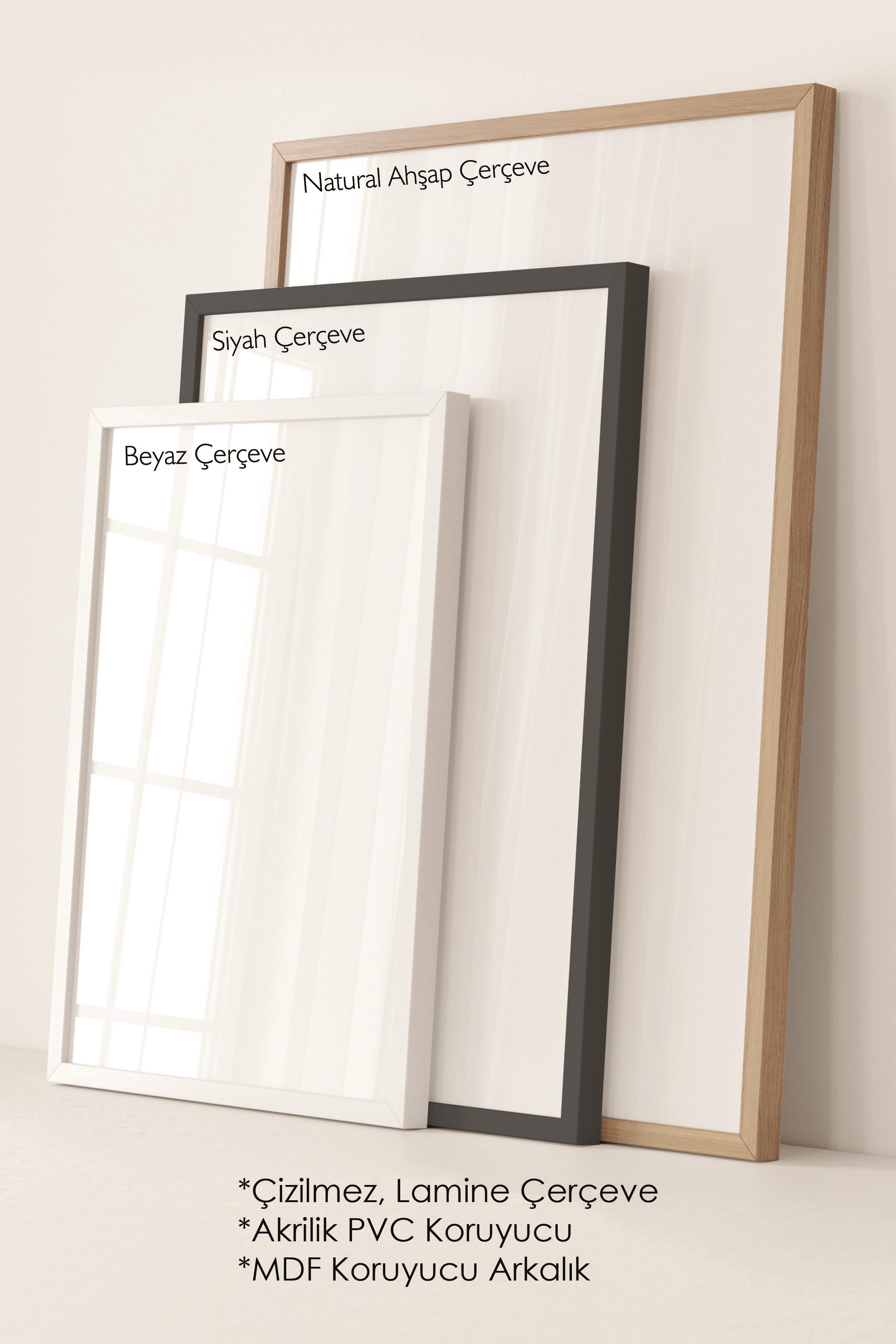 Beyaz Çerçeveli Tablo, Çerçeveli Yılbaşı Poster, Yılbaşı Dekoru, Joyful Comfort Serisi NO:108645