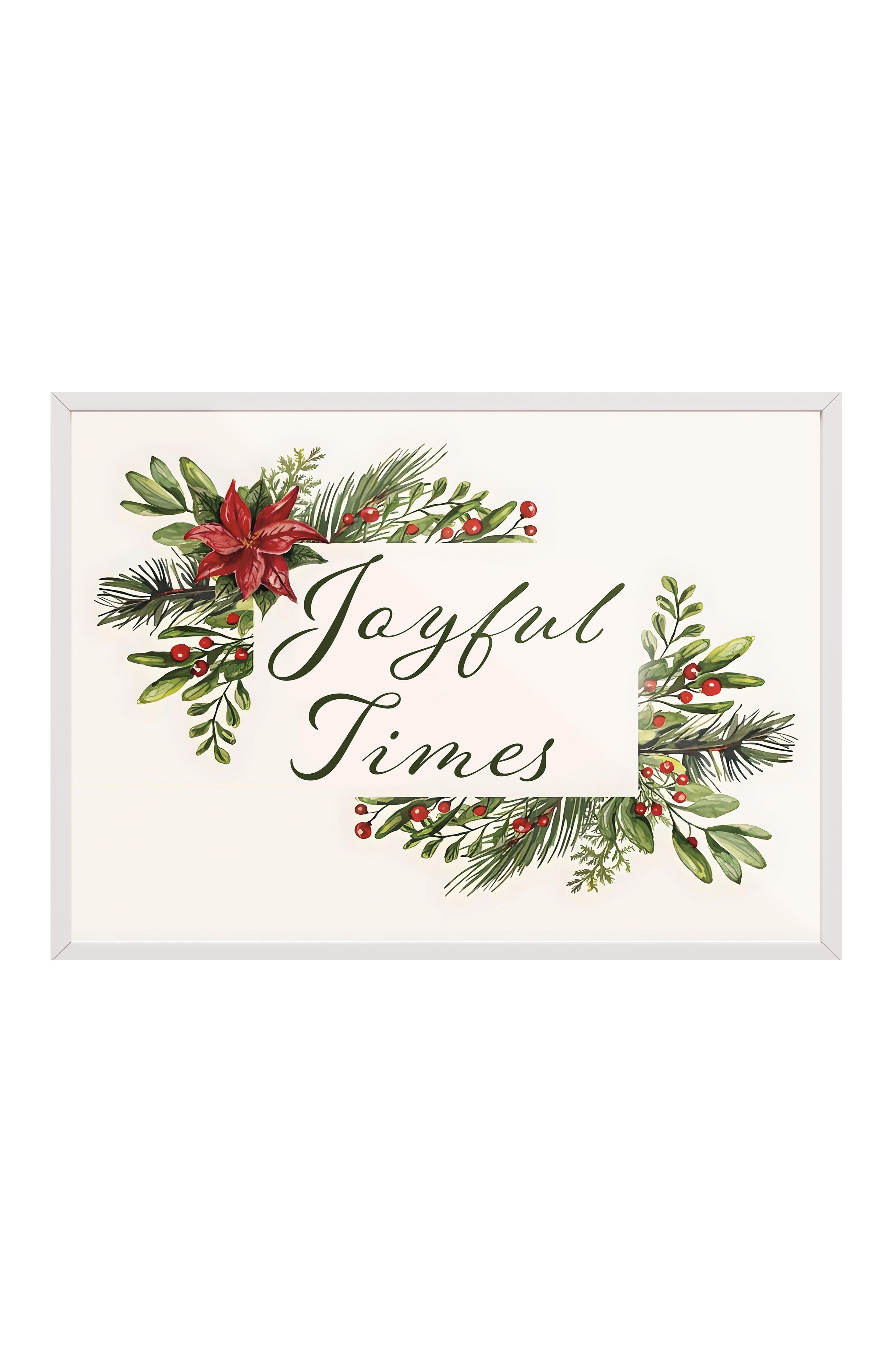 Beyaz Çerçeveli Tablo, Yılbaşı Poster, Yılbaşı Dekoru, Joyful Times Comfort Serisi NO:108633