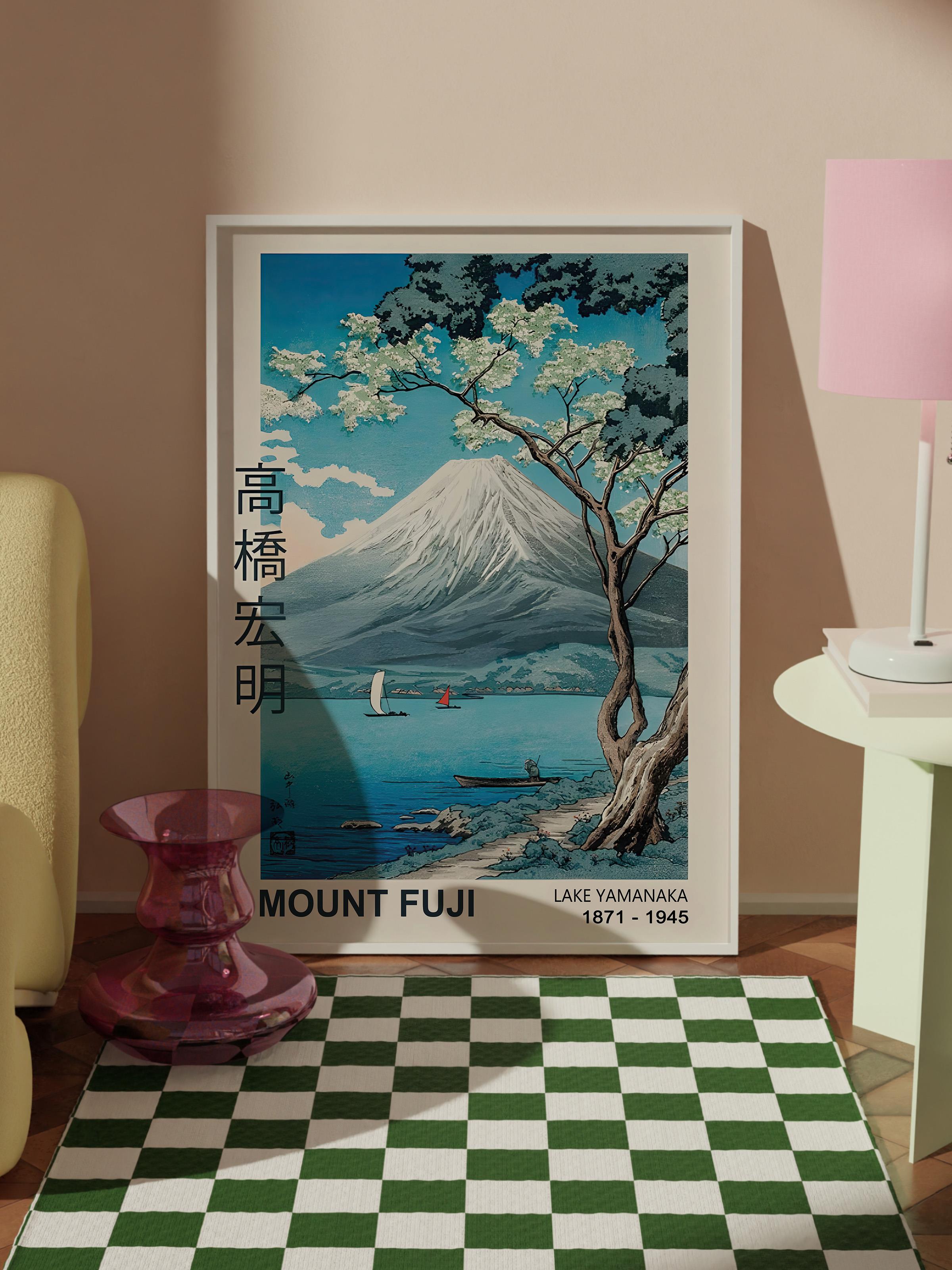 Beyaz Çerçeveli Tablo, Poster ve Çerçeve Seti,  Duvar Tablosu, Mount Fuji Comfort Serisi NO:108711