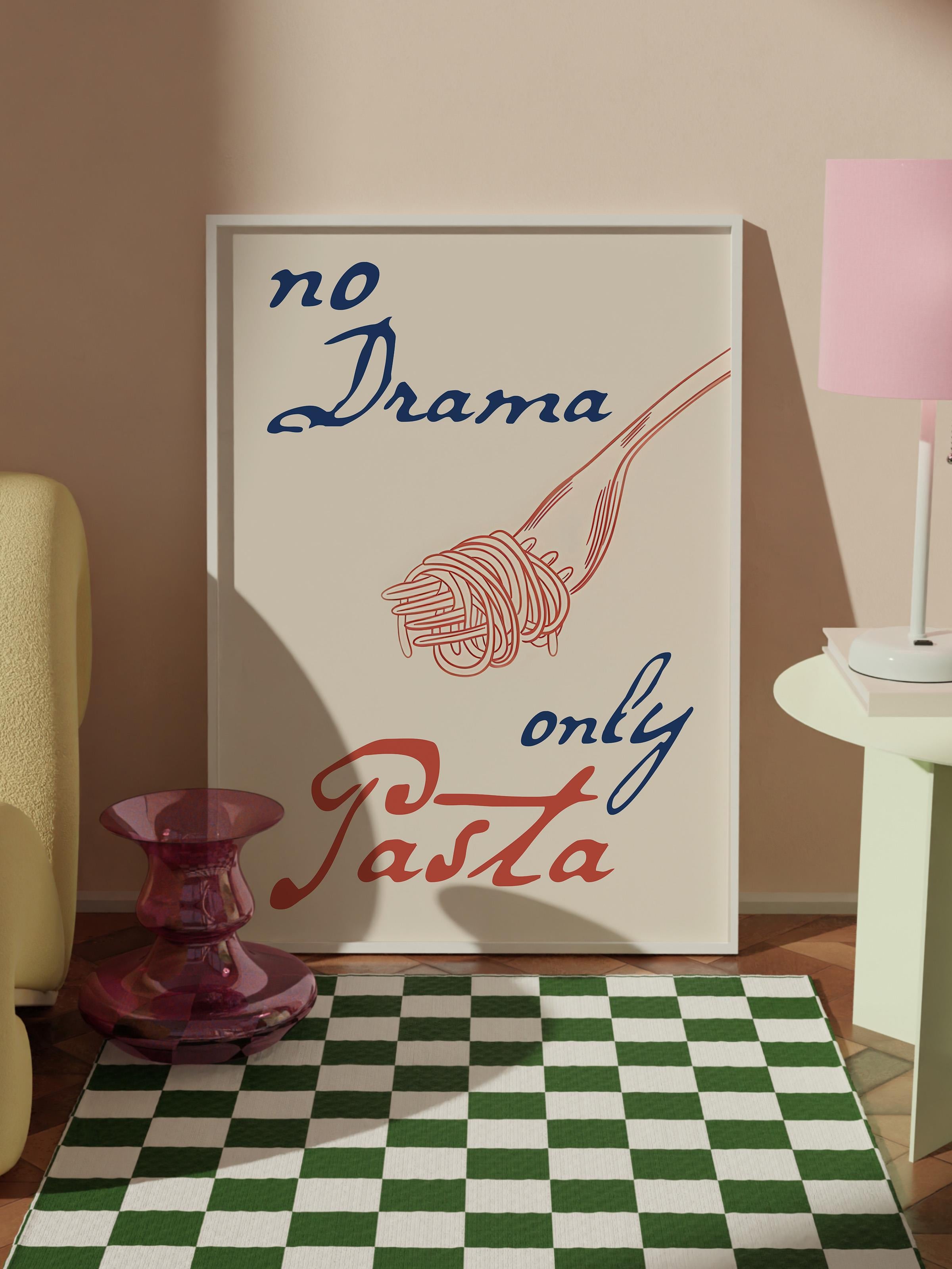 Beyaz Çerçeveli Tablo,  Duvar Tablosu, No Drama Only Pasta Comfort Serisi NO:108701