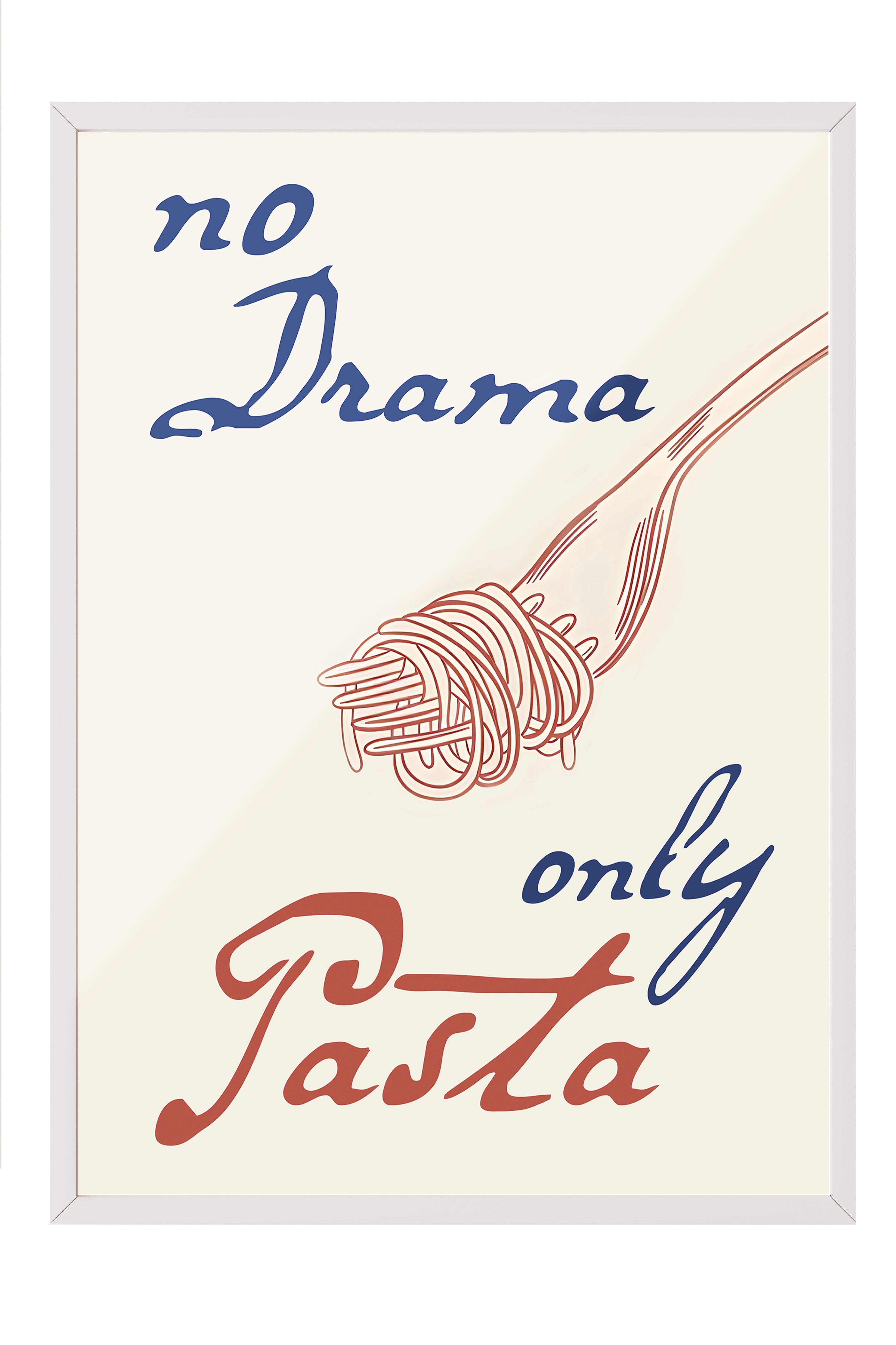 Beyaz Çerçeveli Tablo,  Duvar Tablosu, No Drama Only Pasta Comfort Serisi NO:108701