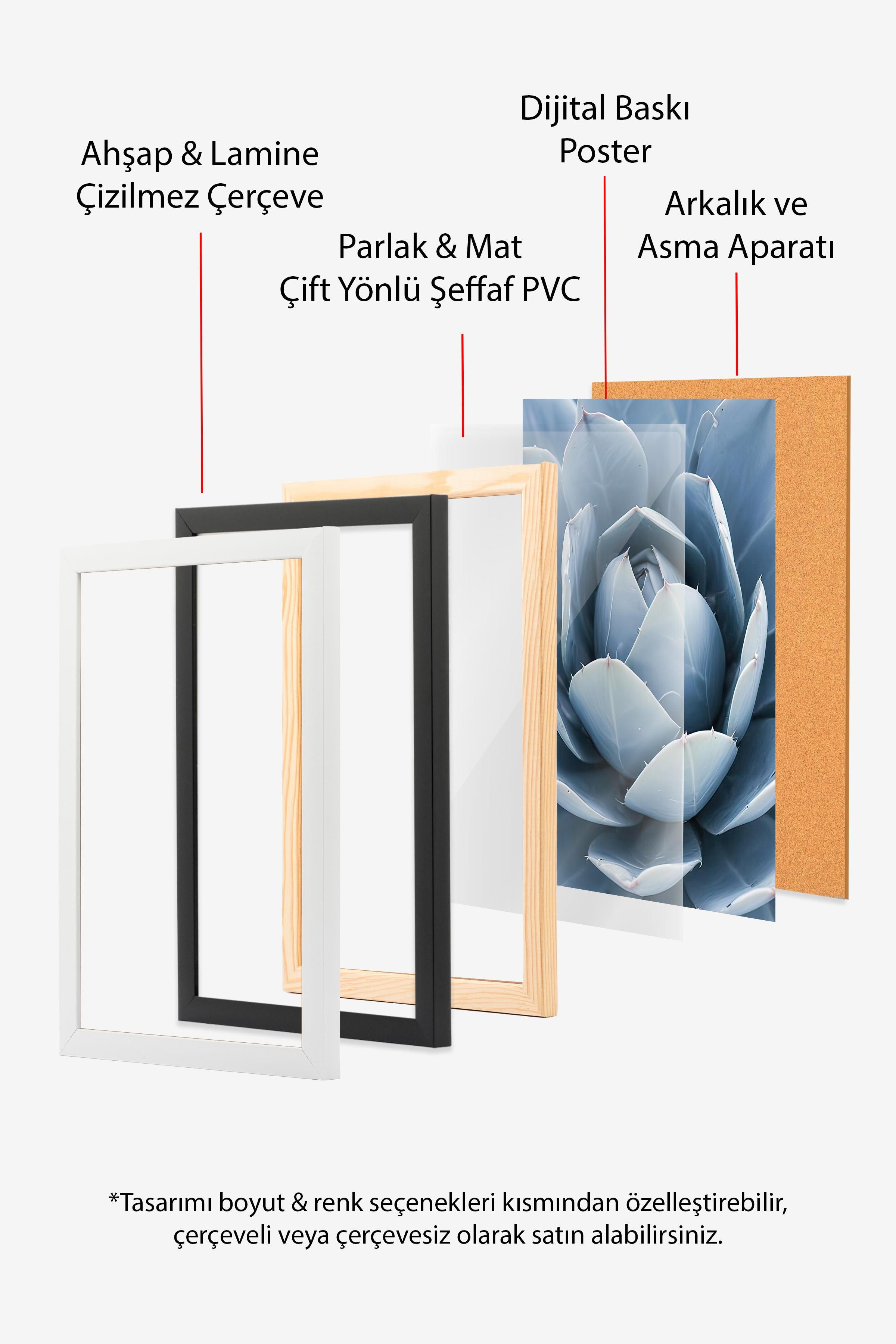 Beyaz Çerçeveli Tablo, Çerçeveli Yılbaşı Poster,  Ready for Christmas Comfort Serisi NO:108664