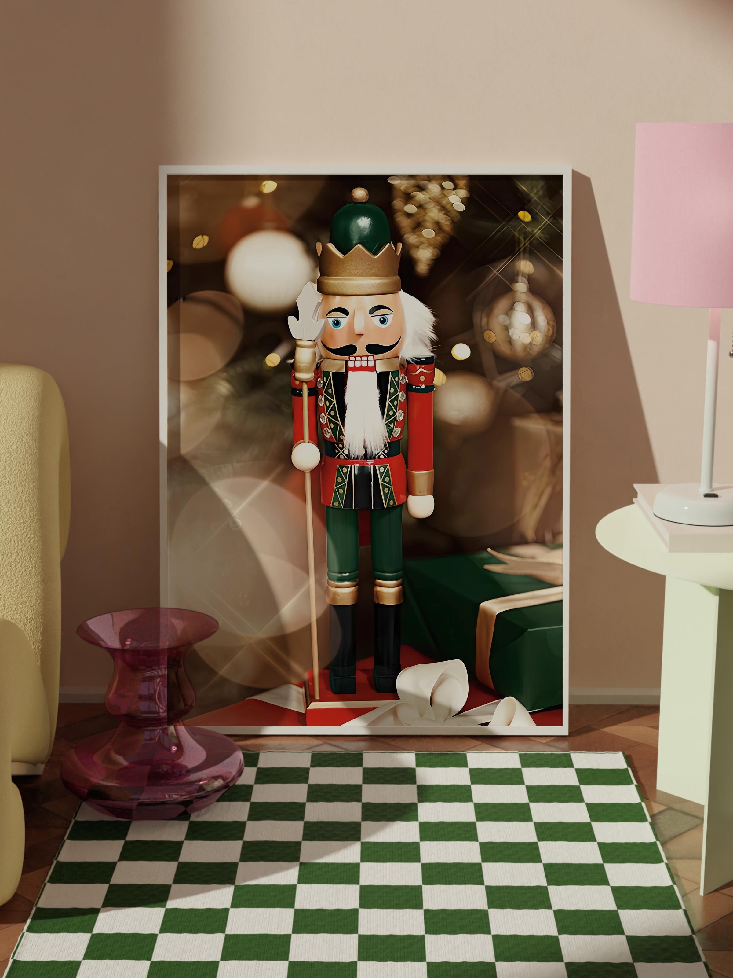 Beyaz Çerçeveli Tablo, Yılbaşı Poster, Yılbaşı Dekoru, The Nutcracker Comfort Serisi NO:108647