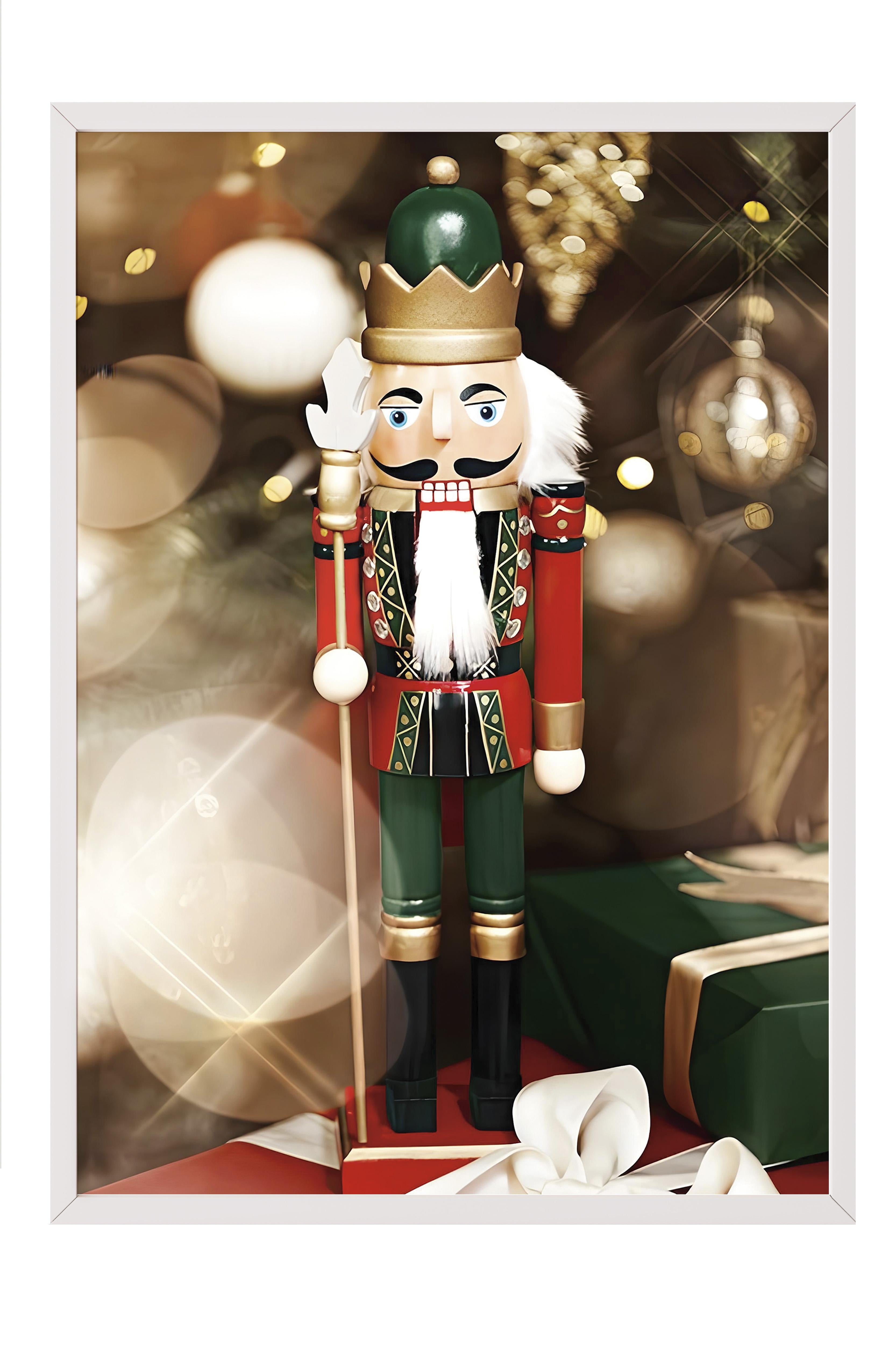 Beyaz Çerçeveli Tablo, Yılbaşı Poster, Yılbaşı Dekoru, The Nutcracker Comfort Serisi NO:108647