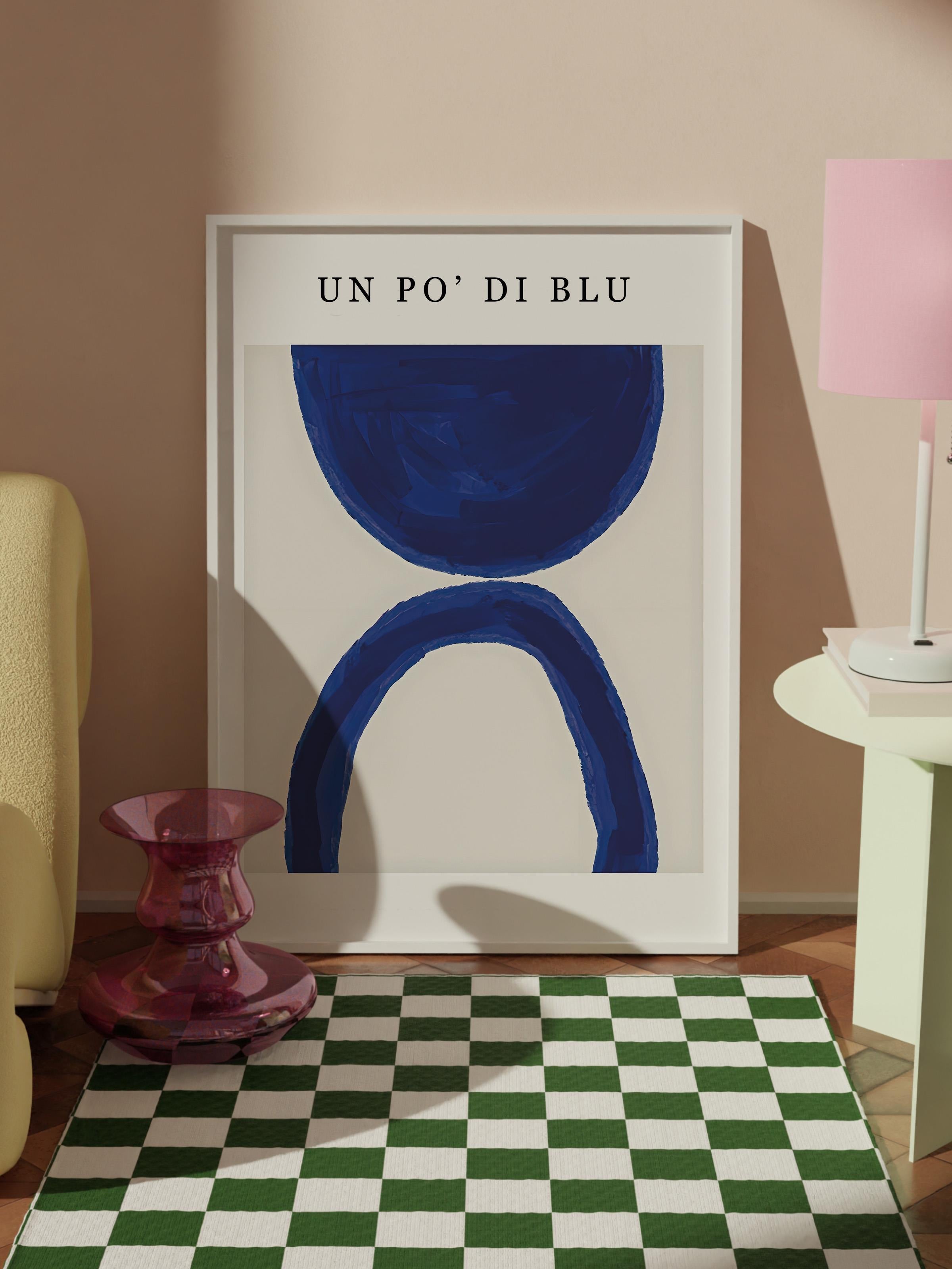 Beyaz Çerçeveli Tablo, Poster ve Çerçeve Seti,  Duvar Tablosu, Un Po' Di Blu Comfort Serisi NO:108603