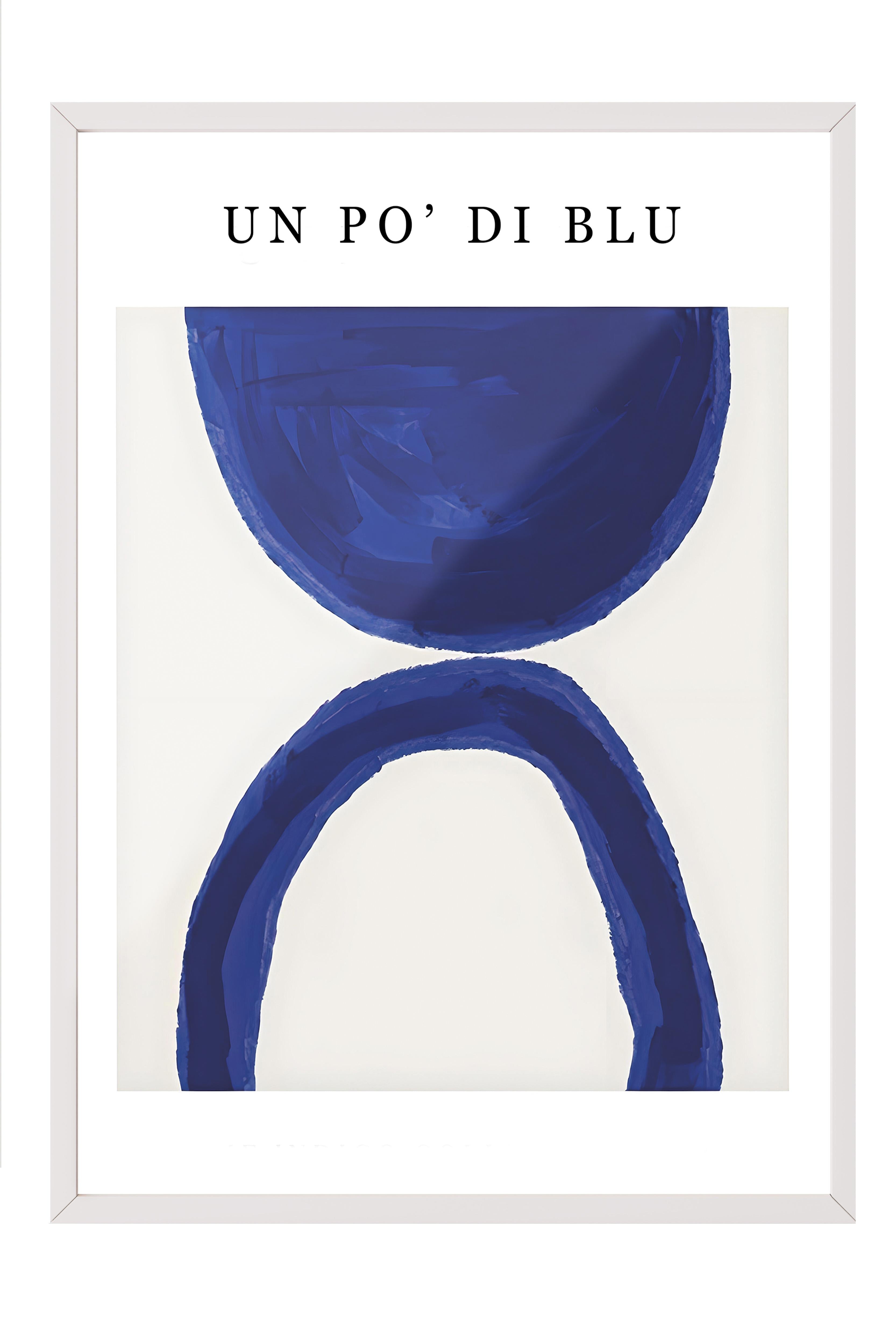 Beyaz Çerçeveli Tablo, Poster ve Çerçeve Seti,  Duvar Tablosu, Un Po' Di Blu Comfort Serisi NO:108603