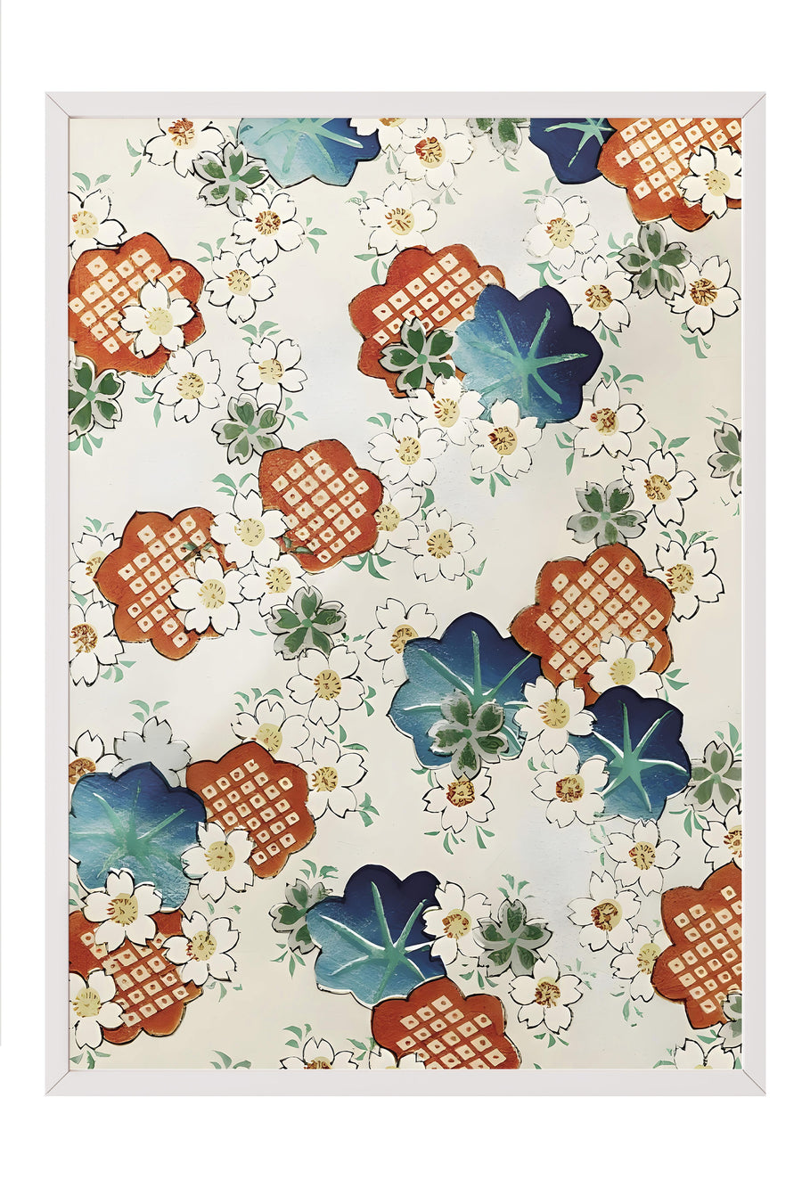 Japon Sakura Deseni Japon Sanatı Poster – Beyaz Çerçeveli Tablo