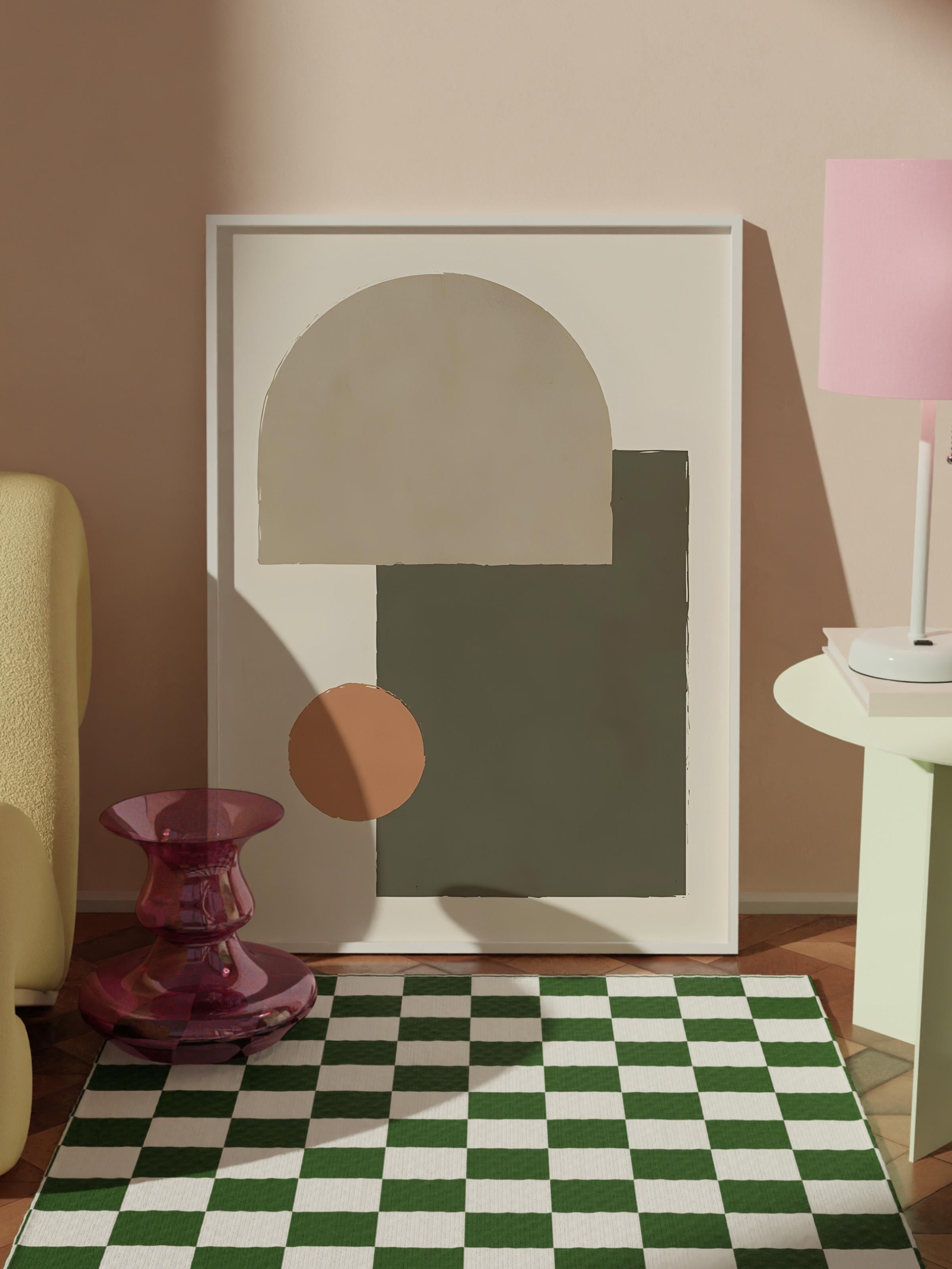 Beyaz Çerçeveli Tablo, Poster ve Çerçeve Seti, Earthy Geometrics No2 Comfort Serisi NO:108587