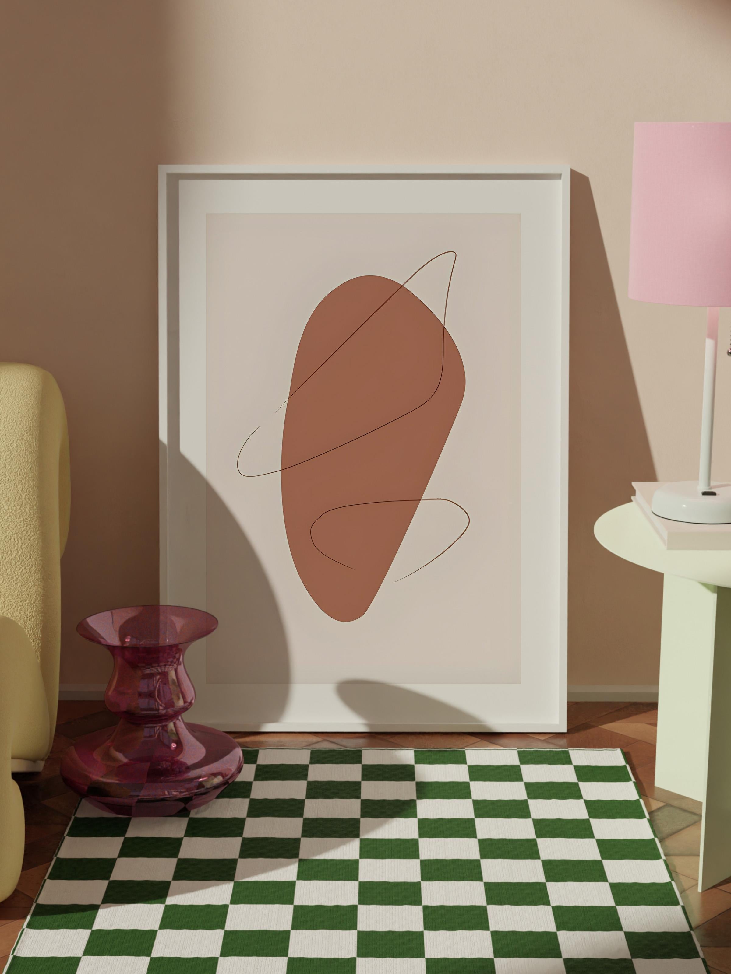 Beyaz Çerçeveli Tablo, Poster ve Çerçeve Seti, Graphic Shapes and Lines No1 Comfort Serisi NO:108585