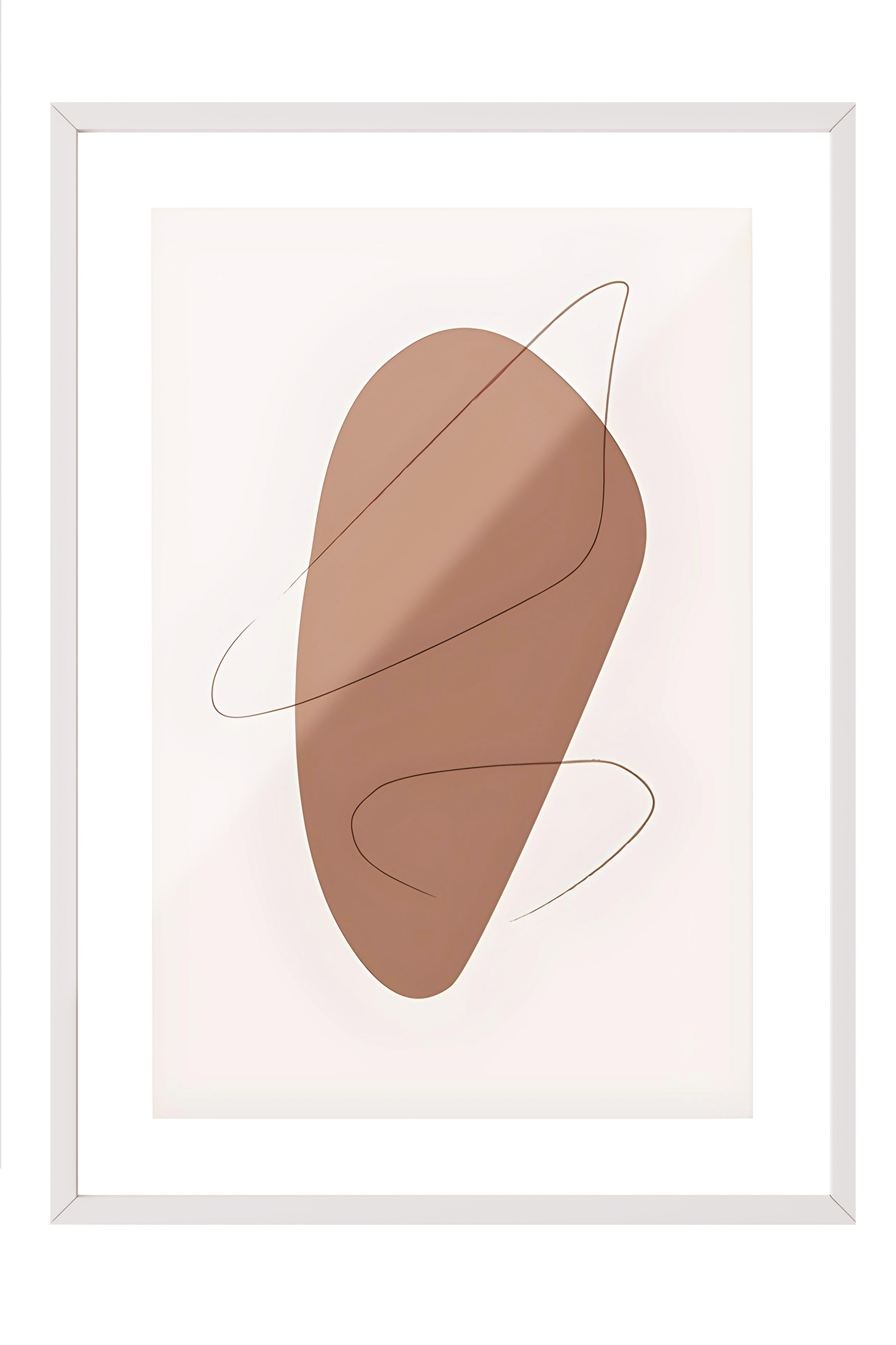 Beyaz Çerçeveli Tablo, Poster ve Çerçeve Seti, Graphic Shapes and Lines No1 Comfort Serisi NO:108585
