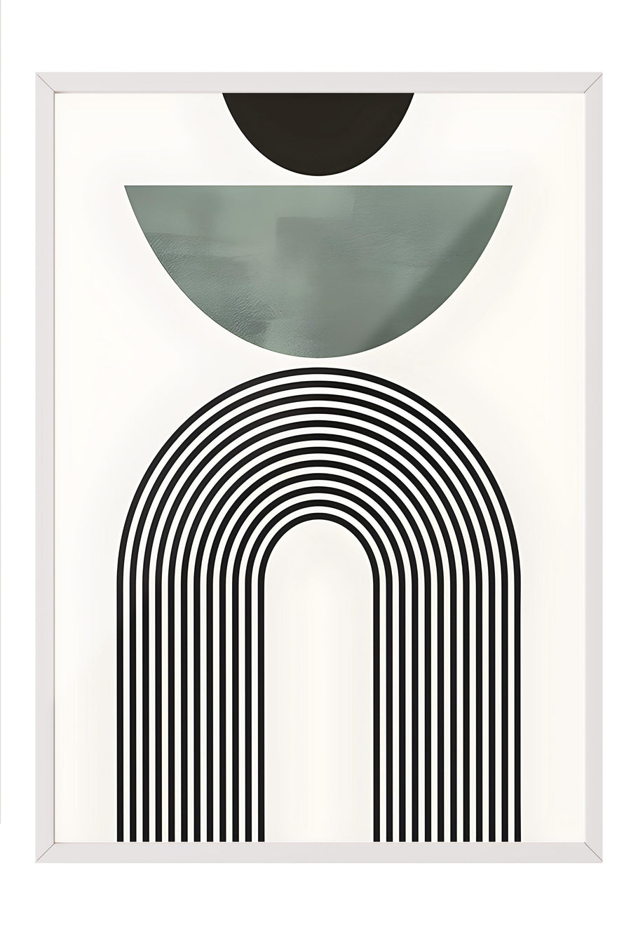 Beyaz Çerçeveli Tablo, Poster ve Çerçeve Seti, Mid Century Green No2 Comfort Serisi NO:108590