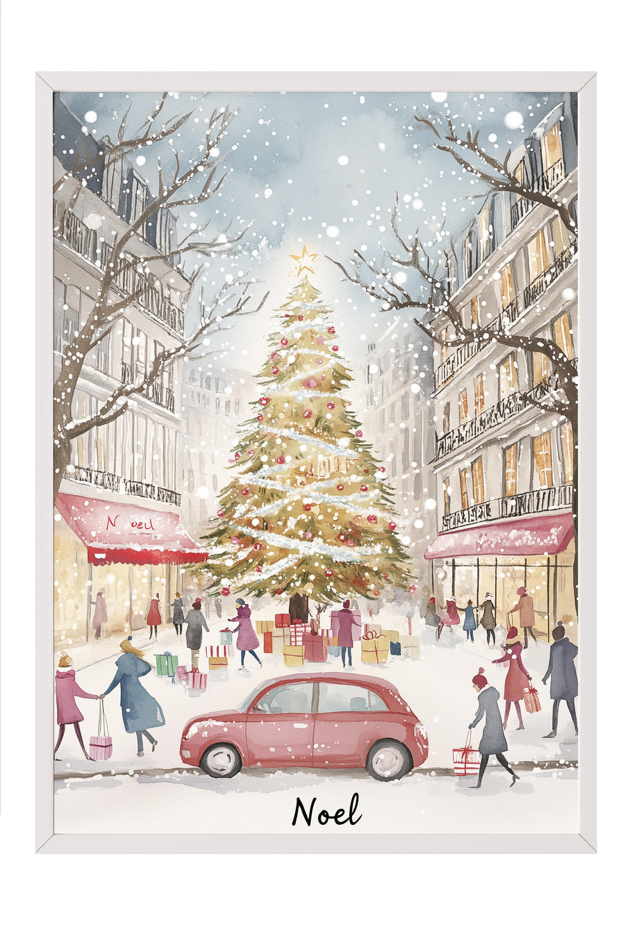 Farklı Tonlarda Noel Poster – Beyaz Çerçeveli Tablo