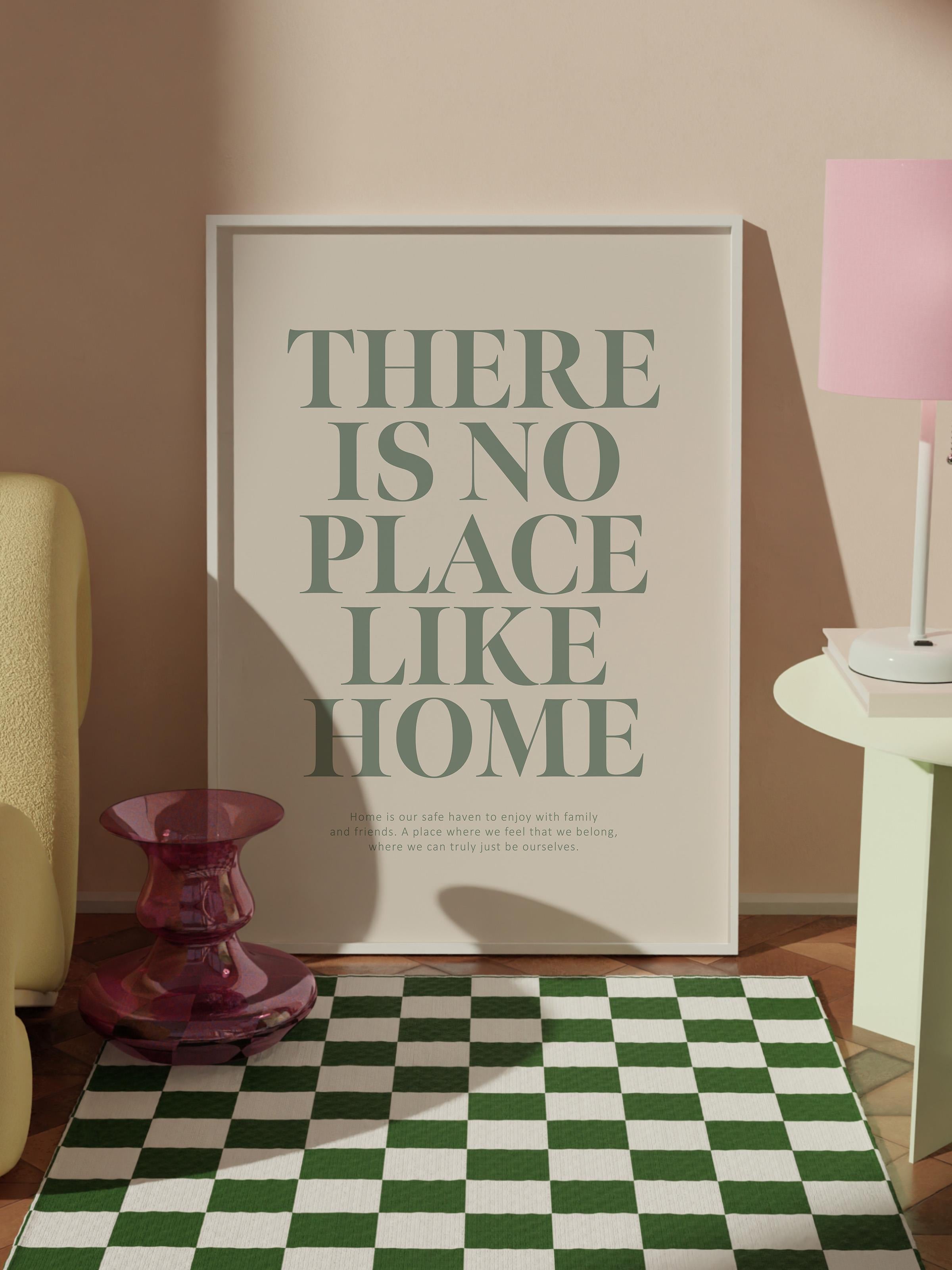 Beyaz Çerçeveli Tablo, Poster ve Çerçeve Seti, There Is No Place Like Home Comfort Serisi NO:108596