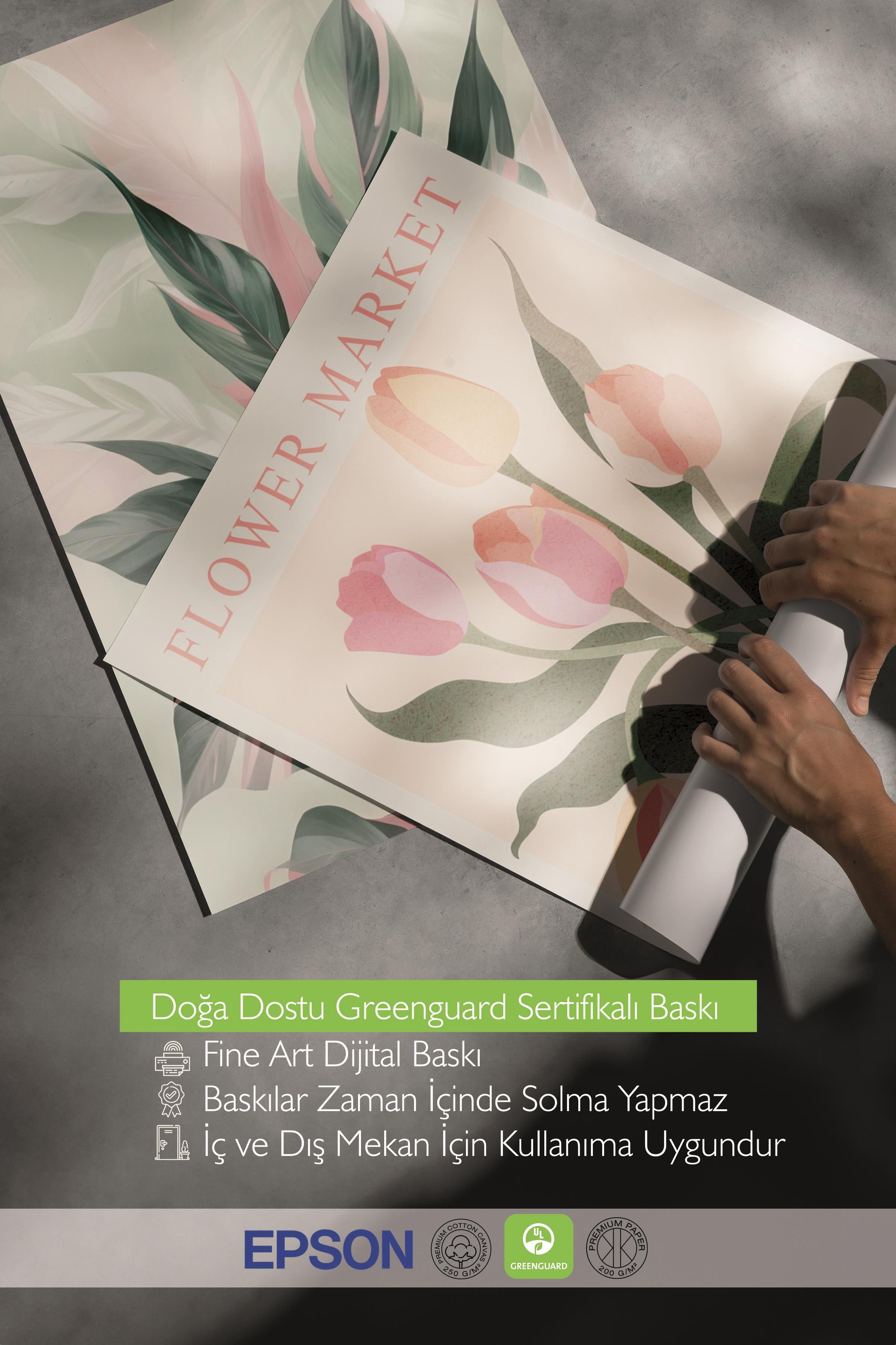 Beyaz Çerçeveli Tablo Seti, Çiçekler Duvar Tablosu, 3 Adet Poster Seti, No:300778