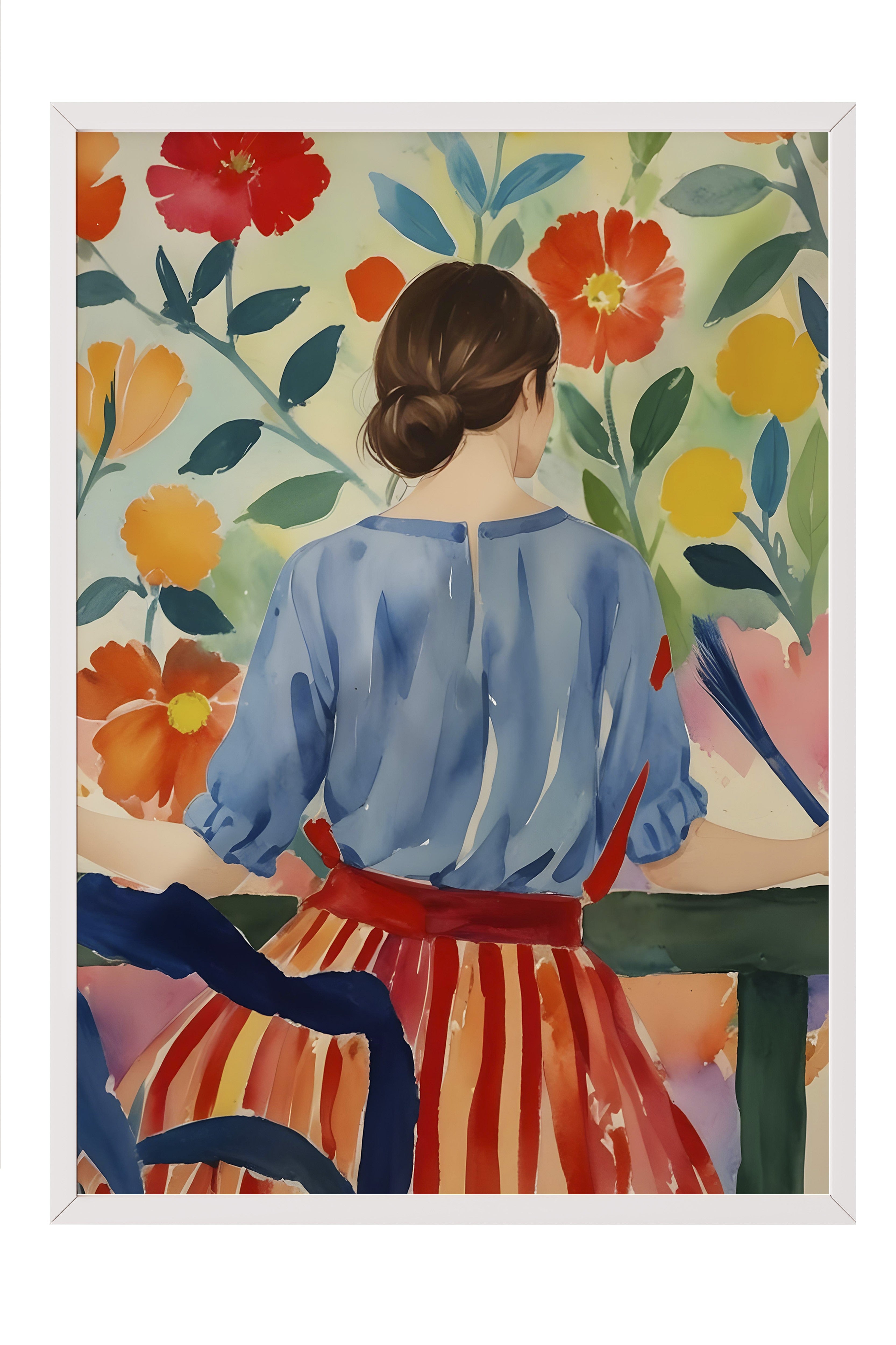 Beyaz Çerçeveli Tablo, Trendy Woman, Comfort Serisi Poster ve  Duvar Tablosu, NO:108961