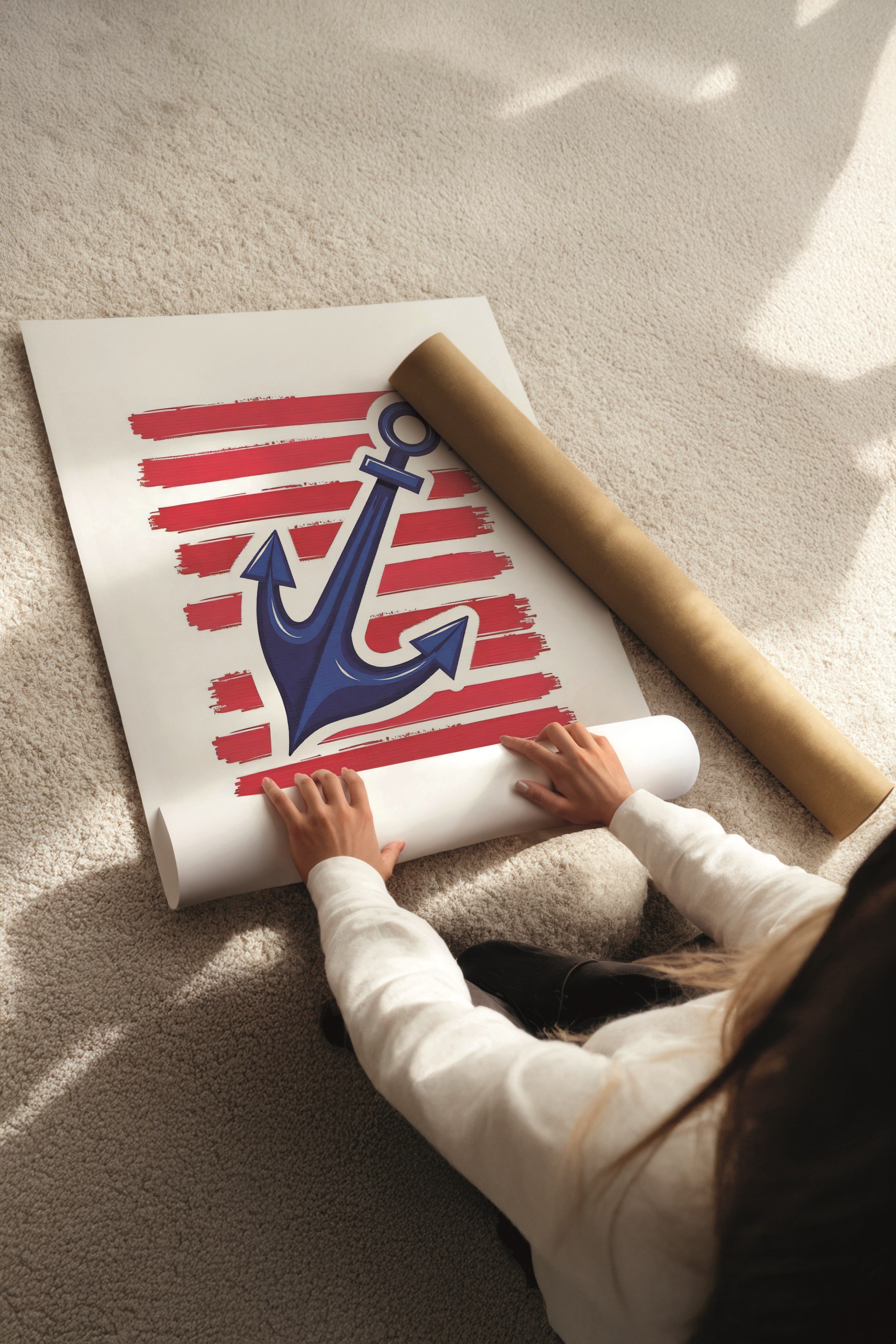 Beyaz Tablo Seti, 3 Adet Beyaz Çerçeveli Poster Blue Whale Model No:300851, Mavi Duvar Dekoru