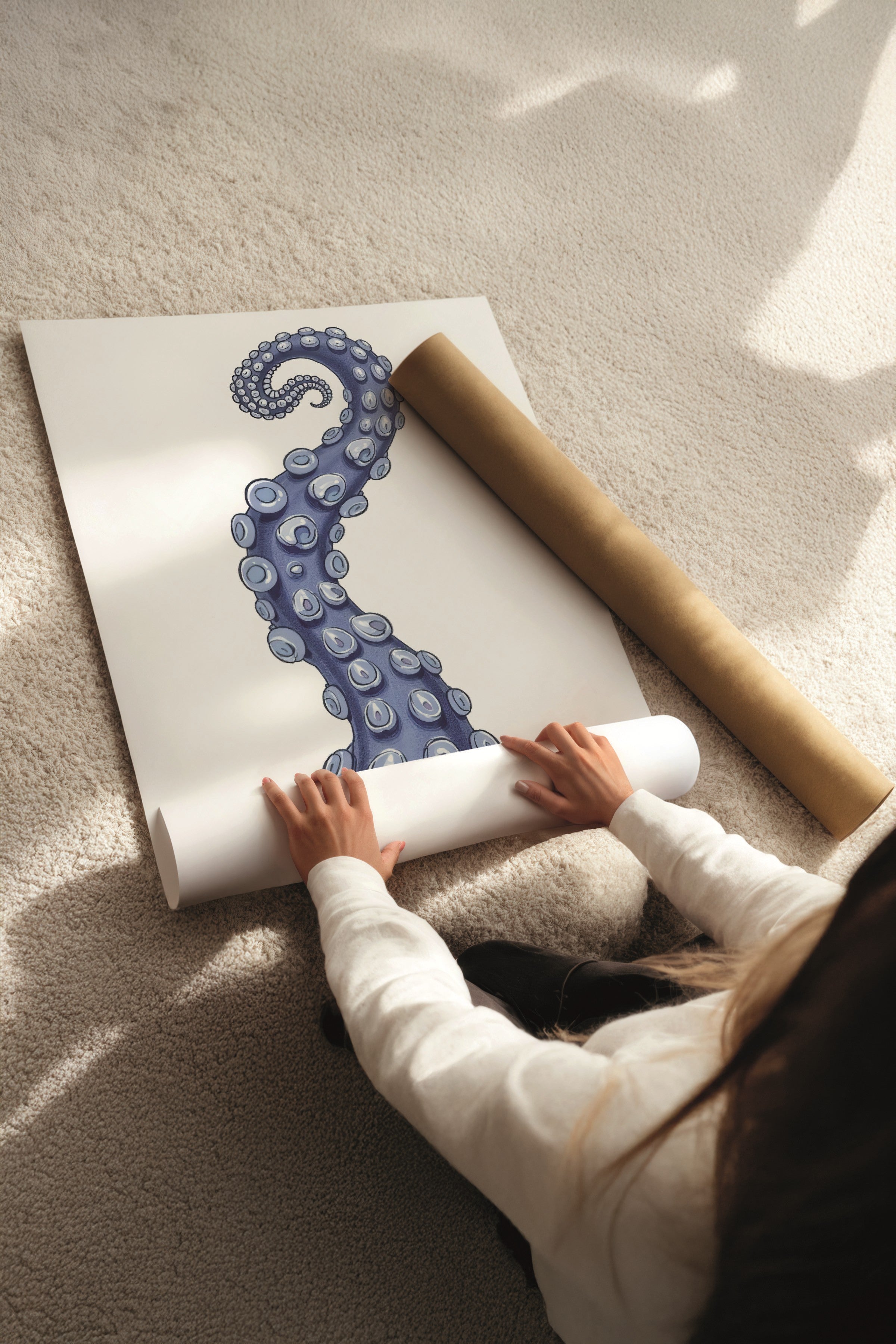 Beyaz Tablo Seti, 3 Adet Beyaz Çerçeveli Poster Sea Shells Model No:300856, Lacivert Duvar Dekoru