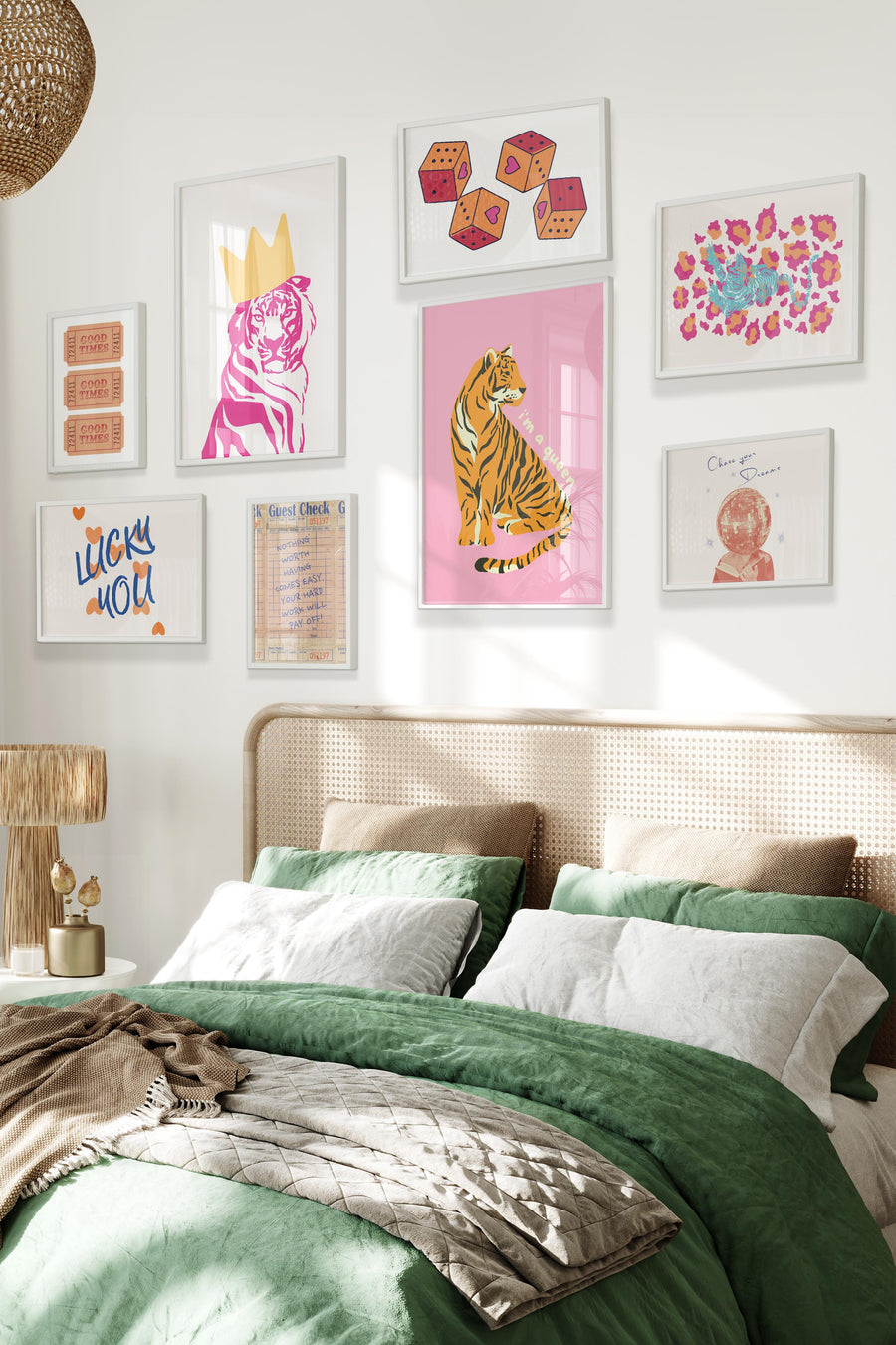 Pembe Preppy Temalı Galeri Poster Seti NO:038
